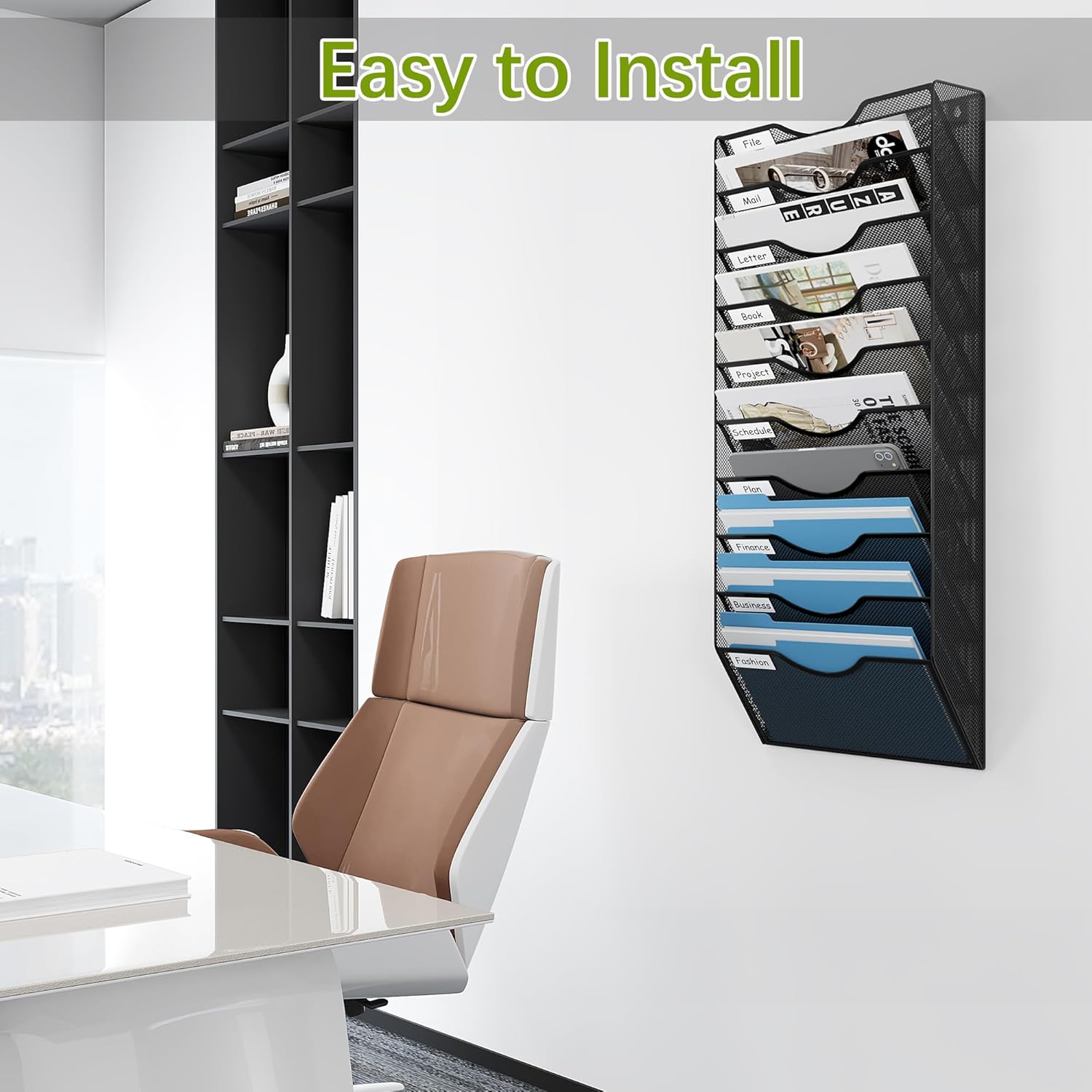 EasyPAG Wall File Holder 5 Pocket Mesh Hanging Wall Organizer Vertical Hanging File Folder Holder Magazine Rack with Nametag Label for Mail Paper Organization,Black 45 715JnHf6uPL. AC SL1500 - northernschoolofshiatsu.co.uk