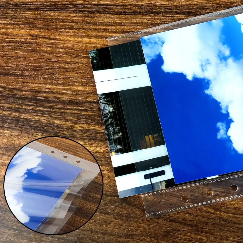 Credit Card Holder Pocket Business Cards Refills for 3.35x2.16" Card Binders, A6 6-Ring 25 Sheets Double Layer Clear Card Inner Page 3 Pockets Binder Album for Cards Folder Organizer Postcard Sleeves 9 715KKDpFm+L. AC SL1000 - northernschoolofshiatsu.co.uk