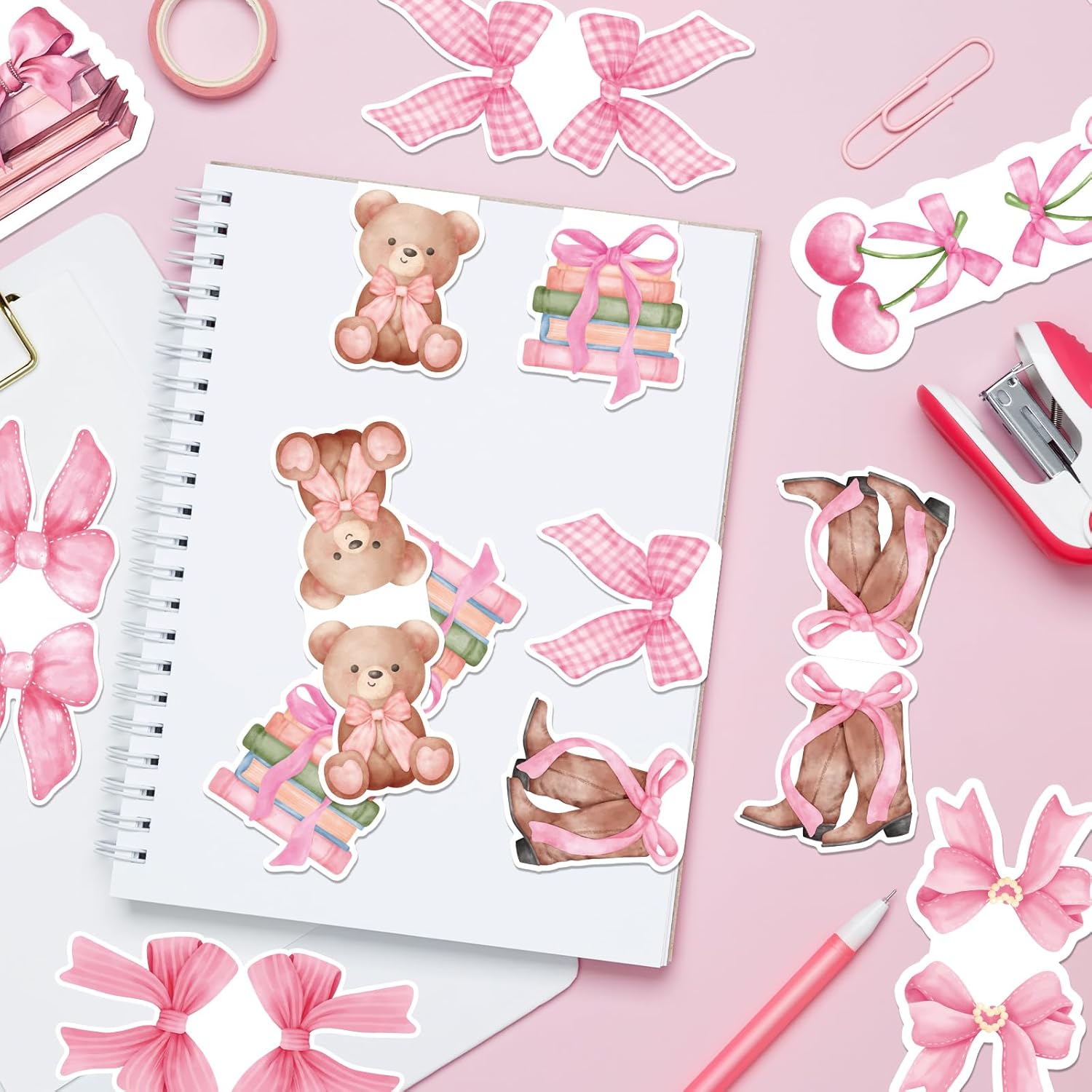 Pink Coquete Bows Magnetic Bookmarks - Wxiben 12 Pcs Pink Bow Magnetic Bookmark Strawberry Bear Book Mark Magnets Cowgirl Boot Book Markers Page Clip Gift for Teen Girls Book Lovers Students Reading 5 - northernschoolofshiatsu.co.uk