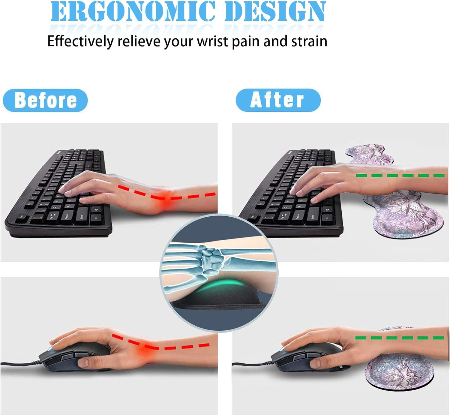 Keyboard Wrist Rest+Mouse Wrist Pad+Desk Pad Set,Memory Foam Ergonomic Easy Typing Pain Relief for Computer Laptop Office Home - Stay Positive Work Hard and Make It Happen 9 715yk6YL+9L. AC SL1500 - northernschoolofshiatsu.co.uk