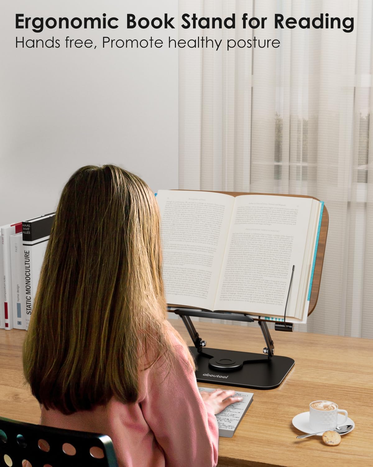 Book Stand for Reading, Aboutool Adjustable Book Holder with 360° Swivel Base & Page Clips, Foldable Cookbook Stand Textbook Stand for Music Scores, Recipe, Tablet, Laptop, Textbook 3 716KriFozqL. AC SL1500 - northernschoolofshiatsu.co.uk
