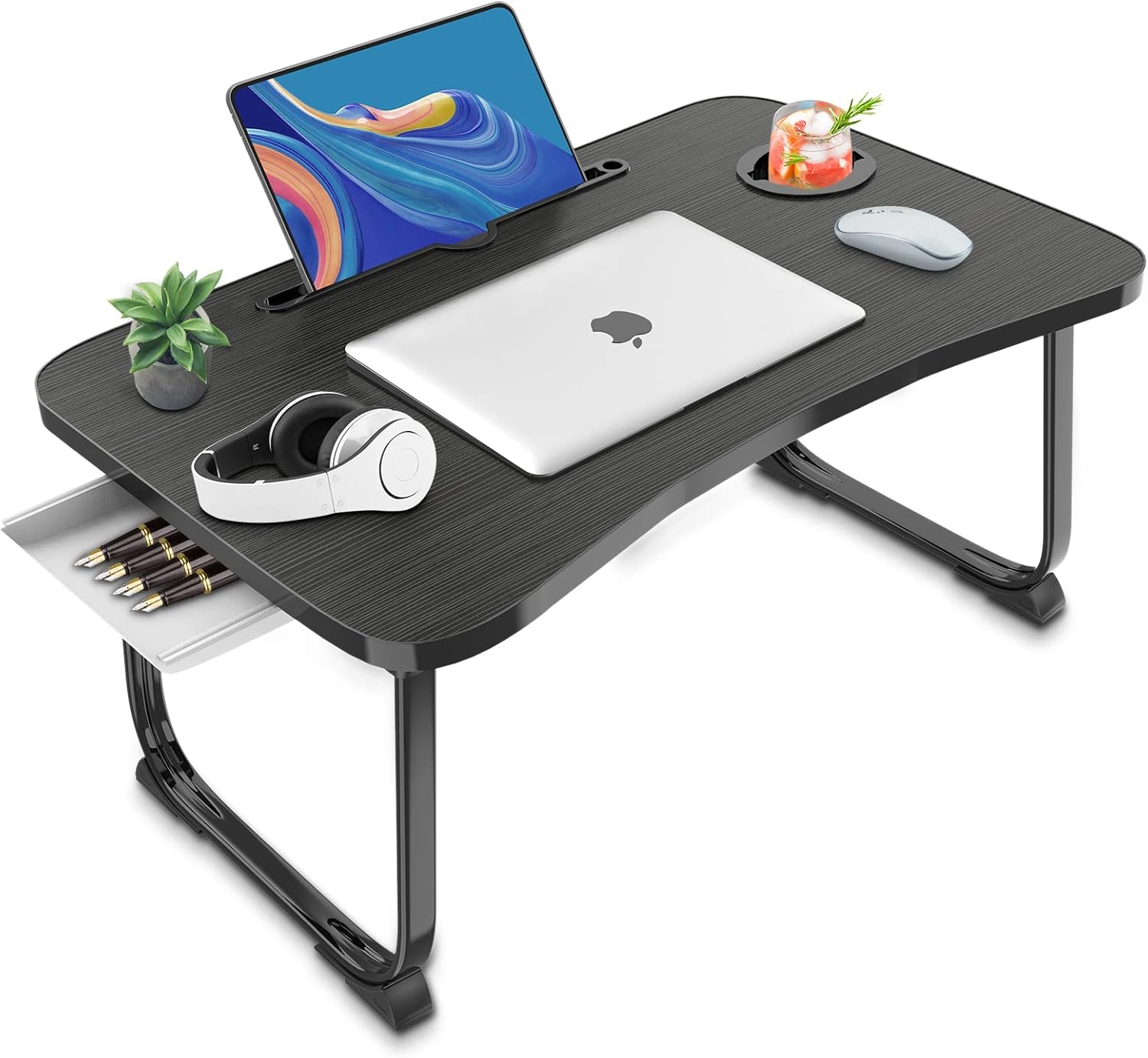 Fayquaze Portable Foldable Laptop Bed Table with USB Charge Port Storage Drawer and Cup Holder,Lap Desk Laptop Stand Serving Tray for Eating, Reading and Working 1 716TbqStvEL. AC SL1500 - northernschoolofshiatsu.co.uk