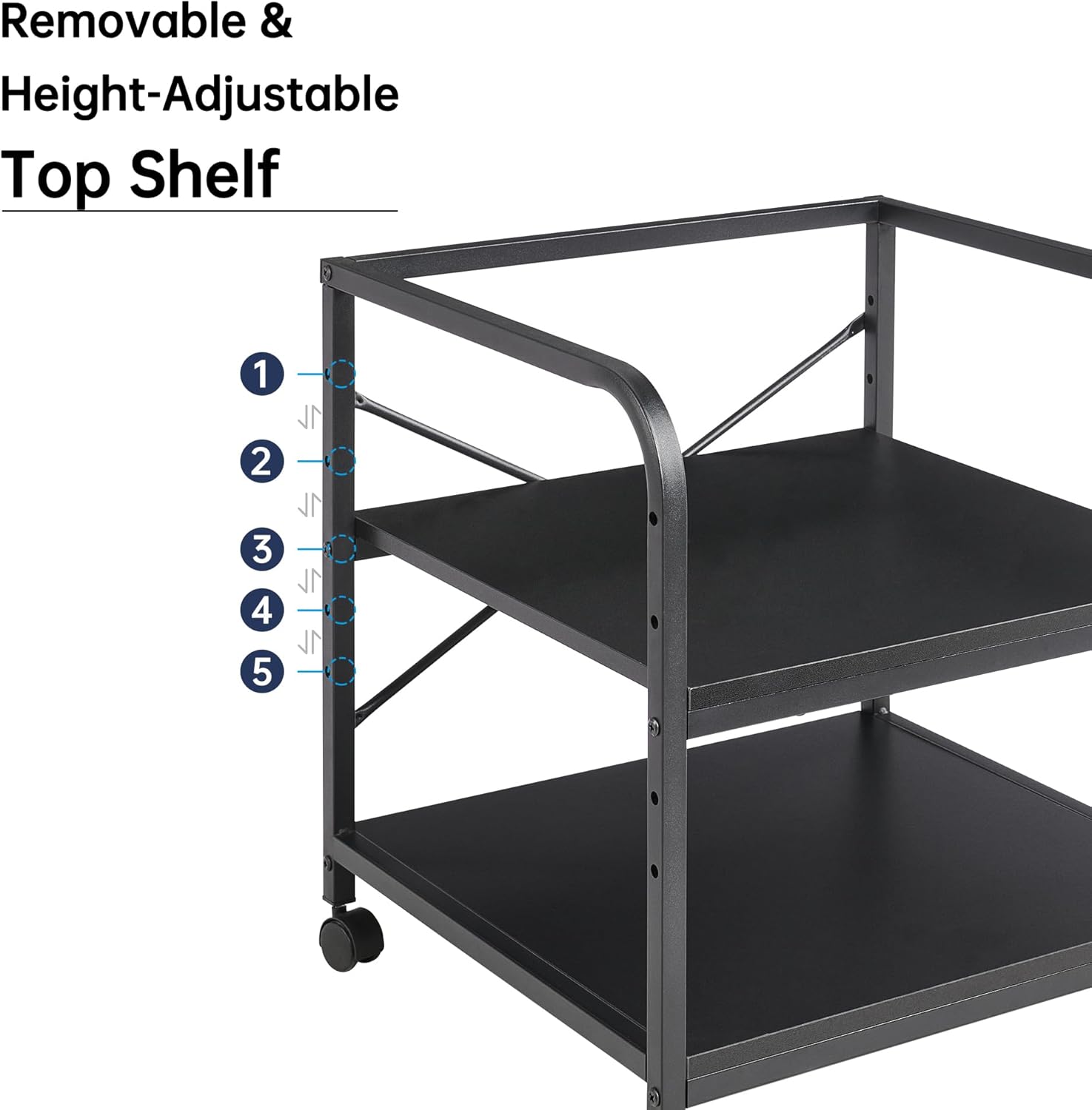 2 Tier Under Desk Printer Stand with Storage, 20 Inches Deep Large Printer Table with Height Adjustable Shelf, Rolling Printer Cart with Wheels for Home Office - Black 4 716VGpVUv8L. AC SL1500 - northernschoolofshiatsu.co.uk