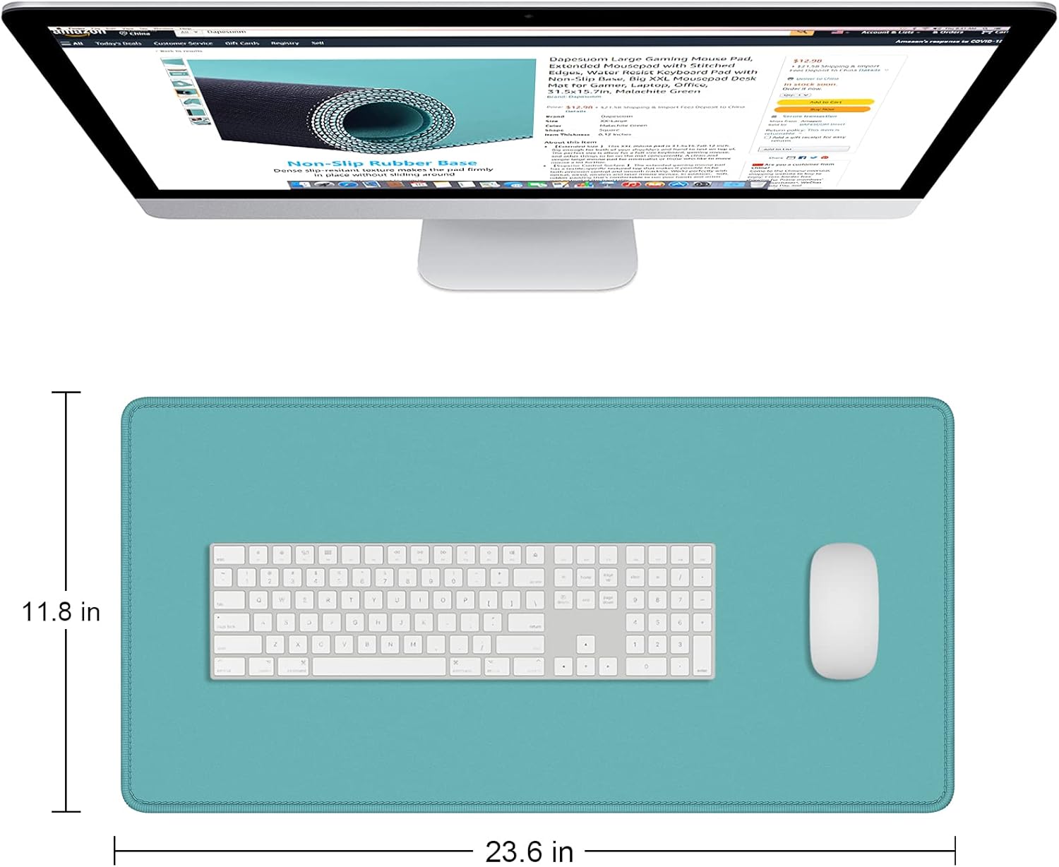Dapesuom Large Mouse Pad, Extended Gaming Mouse Mat with Stitched Edges, Full Size Desk Mats with Non-Slip Base, Computer Big Desktop Keyboard Pad for Gamer, Laptop, Office, 23.6 x 11.8 in, Pink 85 - northernschoolofshiatsu.co.uk