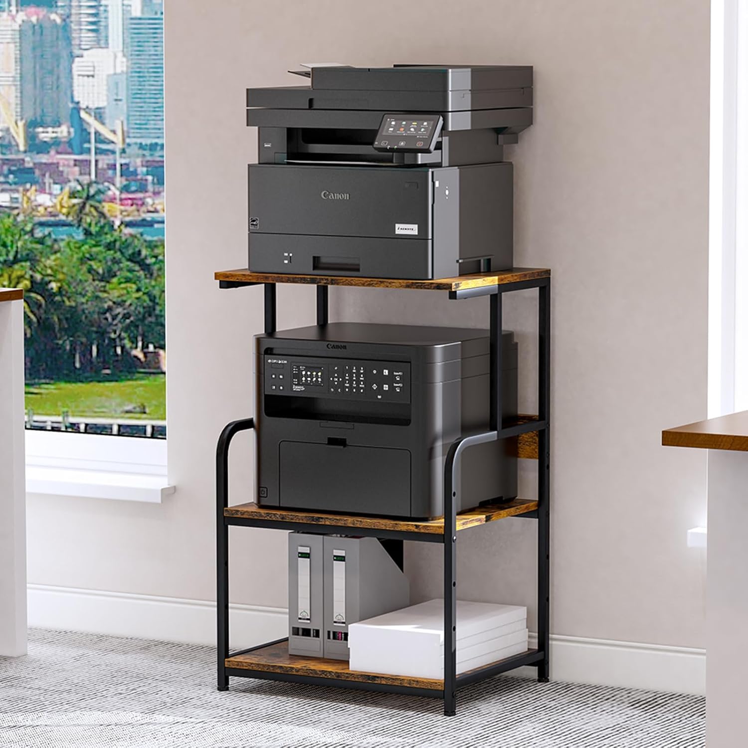 4 Tier Printer Stand with Storage Shelf, Large Tall Printer Cart with Wheels, Mobile Printer Table for Home Office, Adjustable Stands for Printer Heat Press Scanner Fax (Black), High 64 716gbXVAhJL. AC SL1500 - northernschoolofshiatsu.co.uk