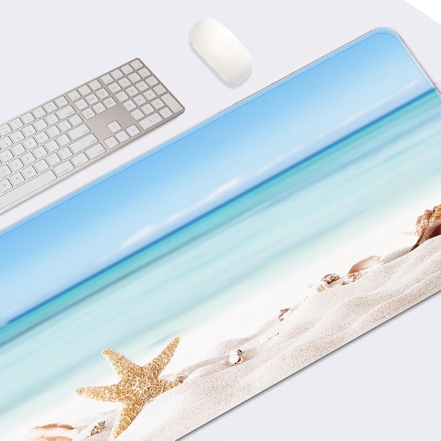 Britimes Summer Beach Sea Shells Large Mouse Pad Non-Slip Starfish Shore Sun Desk Pad Keyboard and Mouse Desk Mat Gaming Mousepad for Game, Office & Home, 31.5 x 15.7 in 6 7179RUQZKKL. AC SL1500 - northernschoolofshiatsu.co.uk