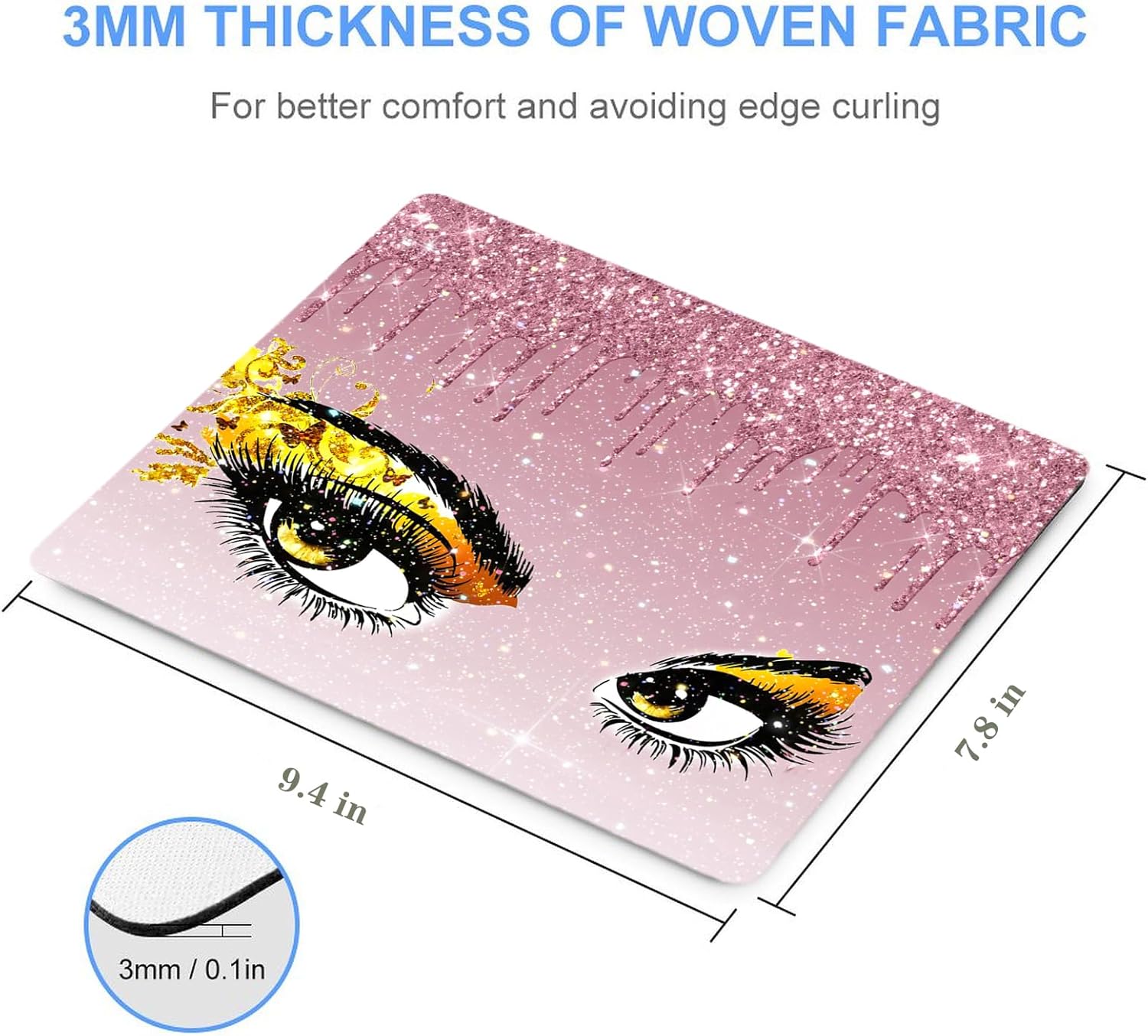Mouse Pad Diamond Silver Glitter Sparkle Mousepad Bling Desk Accessories Gaming Bling Rubber Pads for Laptop, One Size 63 717drjWp0vL. AC SL1500 - northernschoolofshiatsu.co.uk