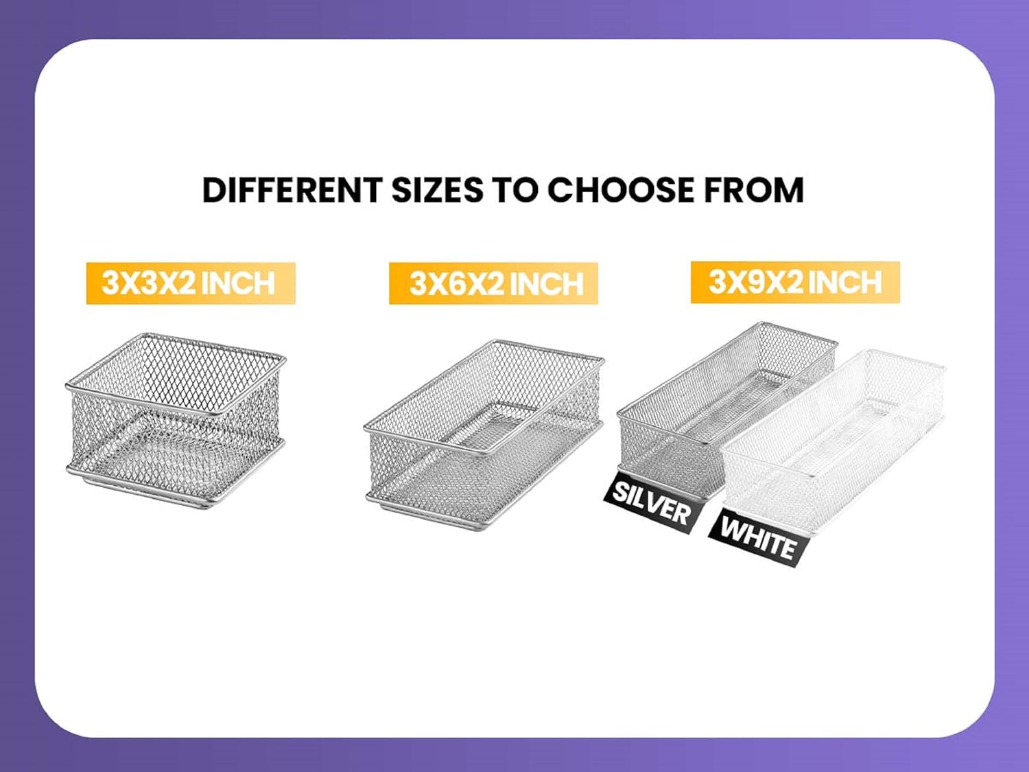 YBM HOME Silver Mesh Drawer Organizer and Storage for Kitchen Drawers, Serves as School Supply Holder, Office Desktop Organizer Basket, Makeup and Craft Supplies Organization, (1 Unit, 8x12x2 Inch) 18 - northernschoolofshiatsu.co.uk