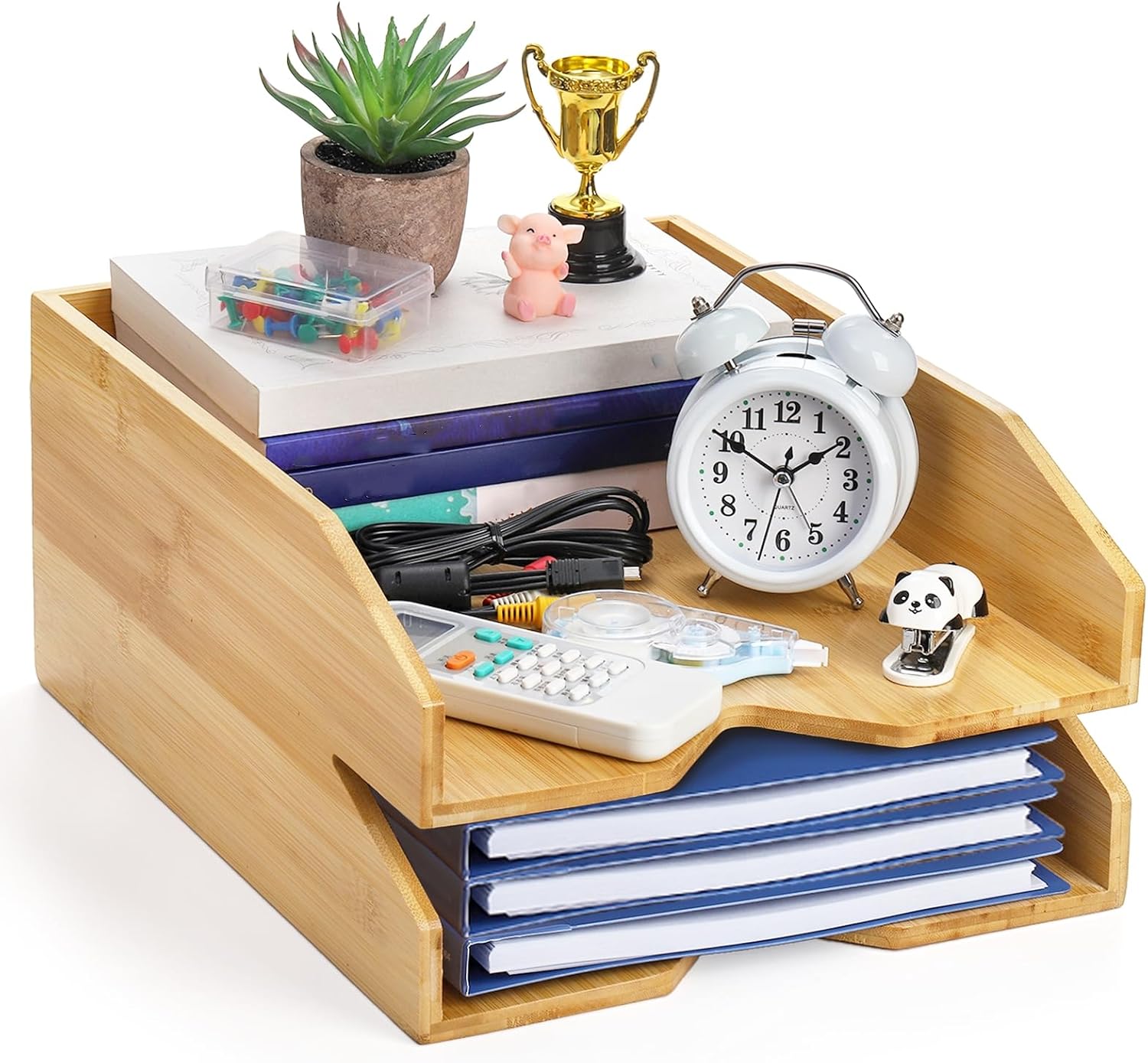 2 Tiers Paper Tray, 14 x 11 in Bamboo Letter Tray, Office Desk File Holder, Large Mail Document Organizer, Study Workstation Storage Rack for A4 Paper, Magazine, Envelopes, Office Supplies 1 717x7KHbs L. AC SL1500 - northernschoolofshiatsu.co.uk