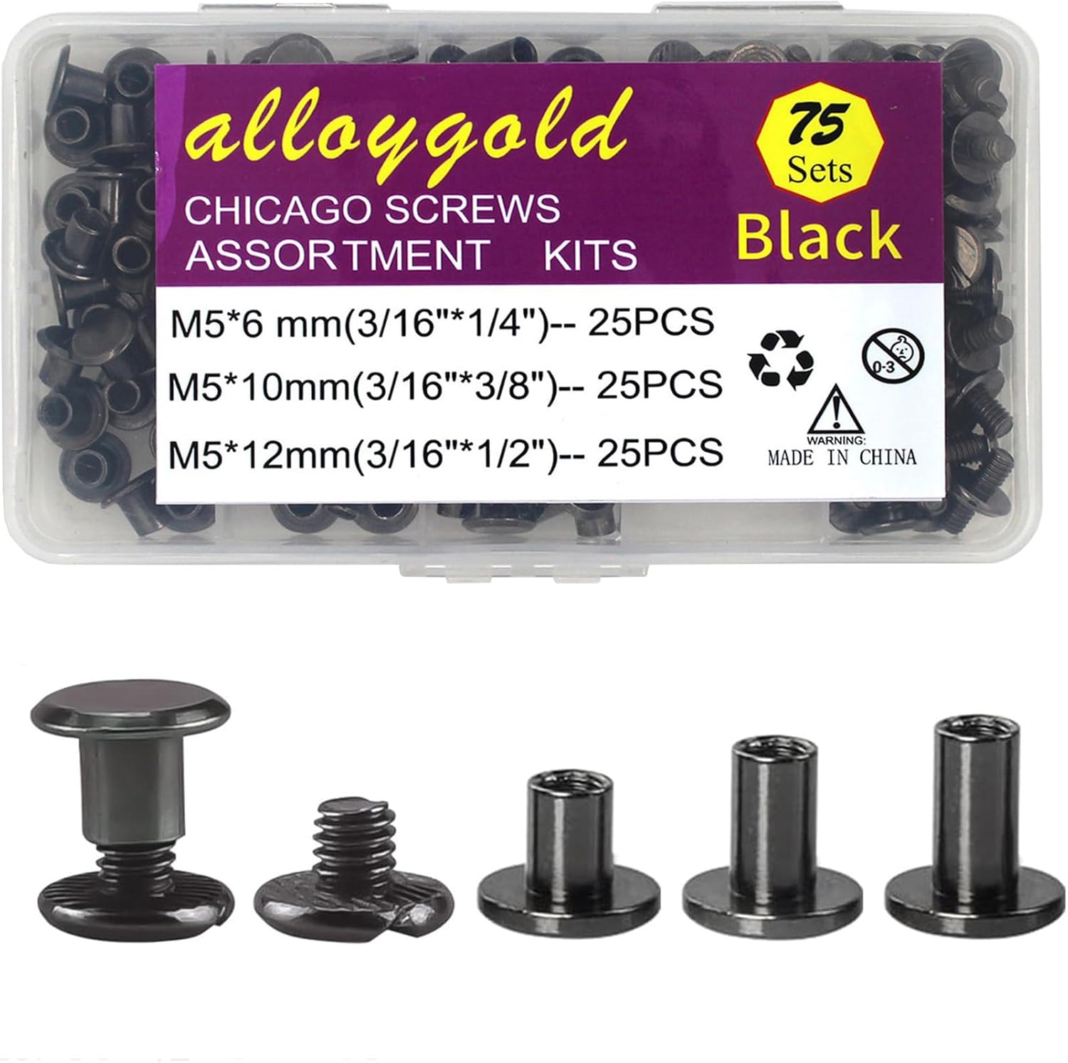 100 Pcs (50 Pair) Gun Black Phillips Chicago Binding Screws Assorted Kits,6 Sizes of Flat Head Rivet Hollow Binding Screws Posts, for Leather Saddles Purses Belt Repair(M5x5/10/15/25/35/45) 21 717zVMV4KsL. AC SL1500 - northernschoolofshiatsu.co.uk