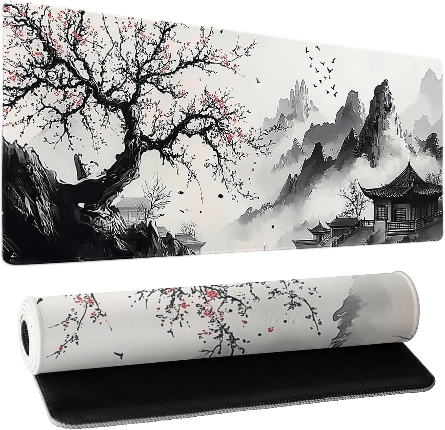 Large Floral Mouse Pad Extended Gaming Mousepad 31.5"x11.8" Vintage Aesthetic Black Desk Mat Flower Mouse Pad Plant Wildflower Mousepad XXL Laptop Computer Keyboard Mats for Desk Office 356 718 - northernschoolofshiatsu.co.uk