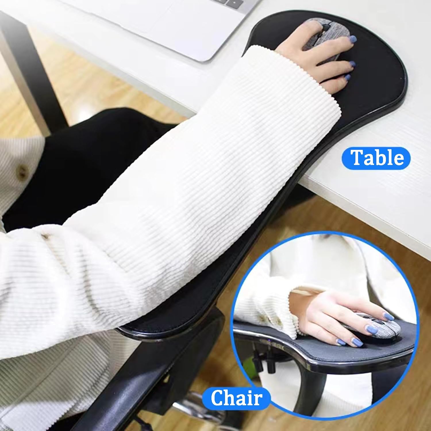 LL-COEUR Arm Support Wrist Rest for Table and Chair, Ergonomic Armrest Desk Extender, Multifunctional Computer Mouse Pad Holder (Black) 9 7181P2YKMFL. AC SL1500 - northernschoolofshiatsu.co.uk