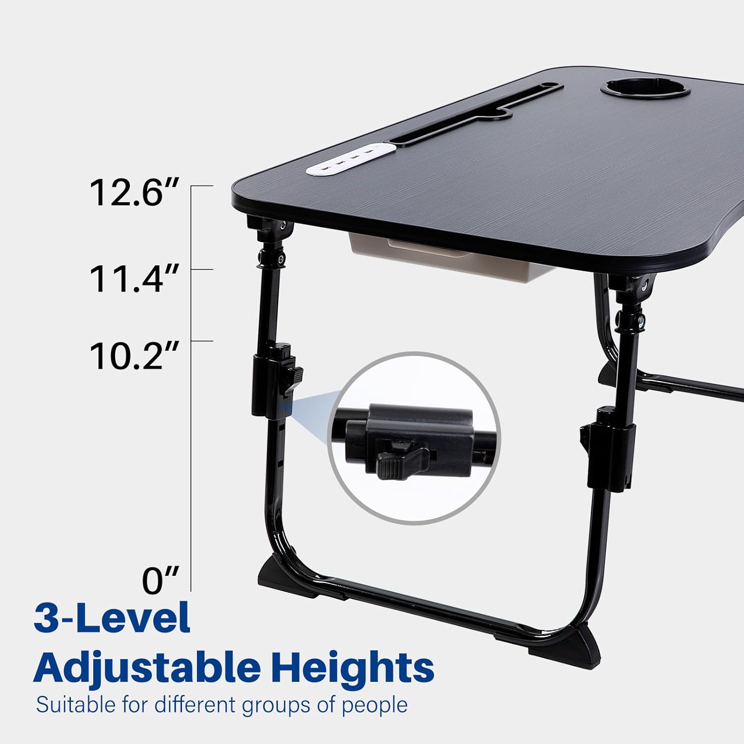 Laptop Desk for Bed, Height Adjustable Laptop Bed Table, Foldable Portable Lap Desk Stand with USB/Storage Drawer/Cup Holder/Slot, Breakfast Tray for Working Reading Writing Eating 19 7182vR4VtML. AC SL1500 - northernschoolofshiatsu.co.uk
