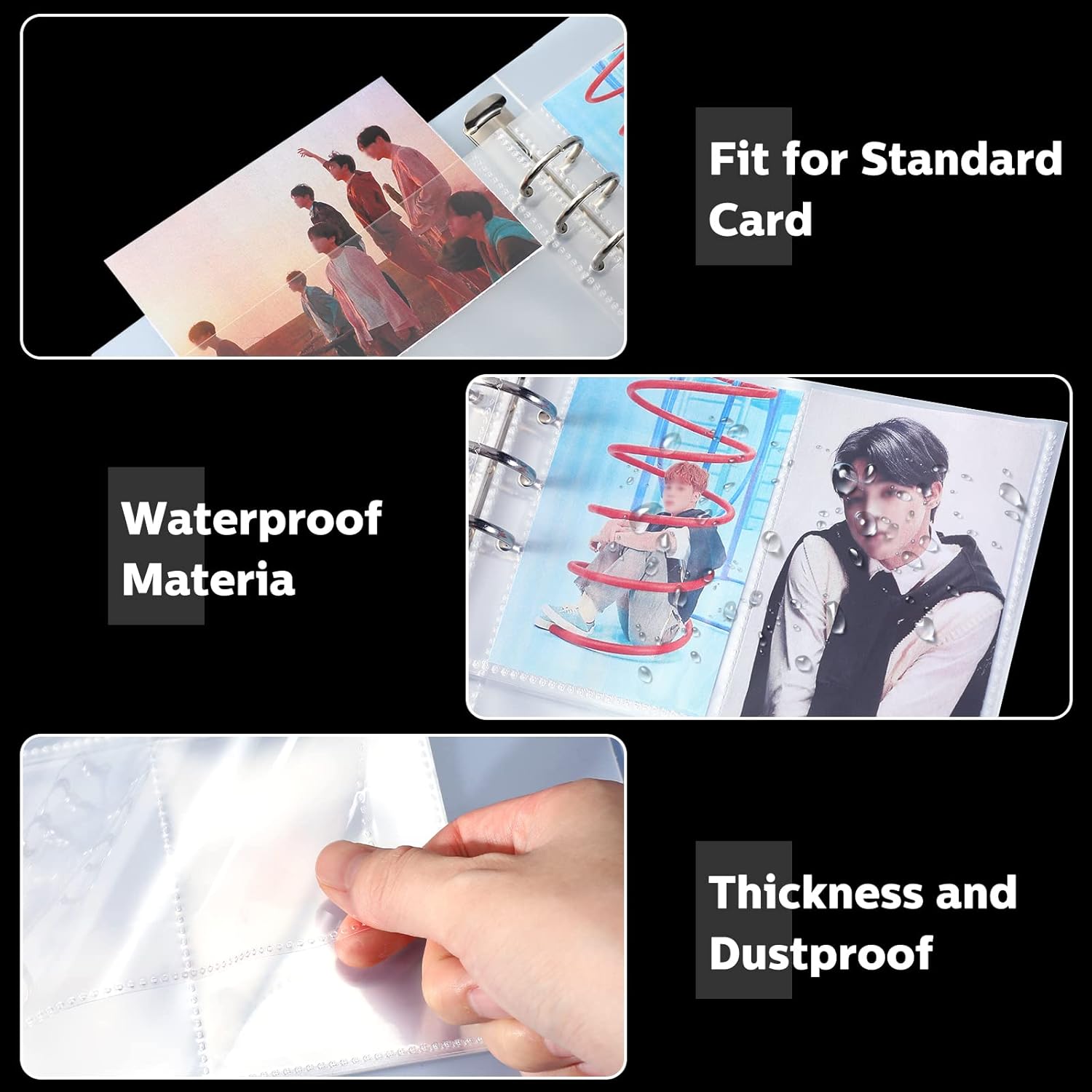 30 Pcs Binder Pockets Clear 4/2/1 Pockets A5 Binder Card Sleeves Pouch Photo Album Page Document Folder Trading Card for 6 Ring Insert Sleeves Refill Sheet 4 - northernschoolofshiatsu.co.uk