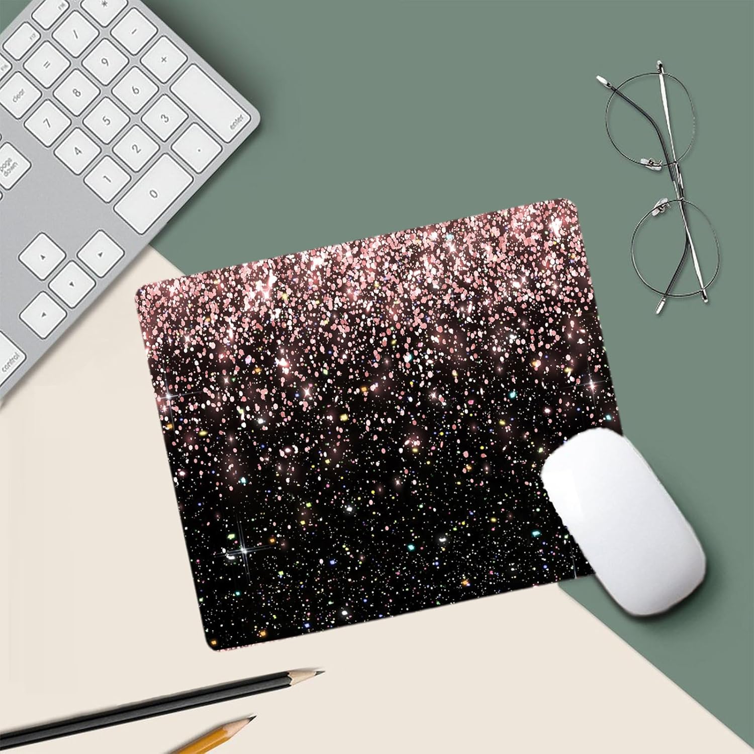 Mouse Pad Diamond Silver Glitter Sparkle Mousepad Bling Desk Accessories Gaming Bling Rubber Pads for Laptop, One Size 116 718NdNkuopL. AC SL1500 - northernschoolofshiatsu.co.uk