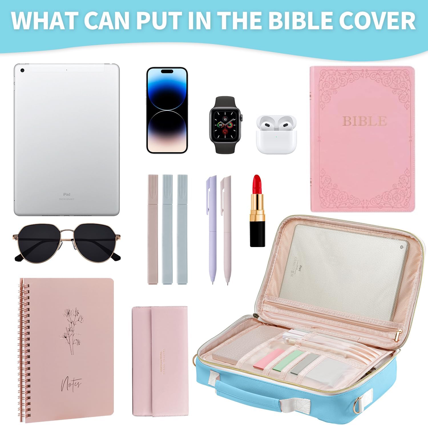 Bible Cover Case for Women, Large Chenille Letter Leather Bible Case with Bible Study Accessories, Bible Study Supplies Bible Journaling Kit, Christmas Christian Gift for Women Girls (Pink) 5 718VD qtoeL. AC SL1500 - northernschoolofshiatsu.co.uk