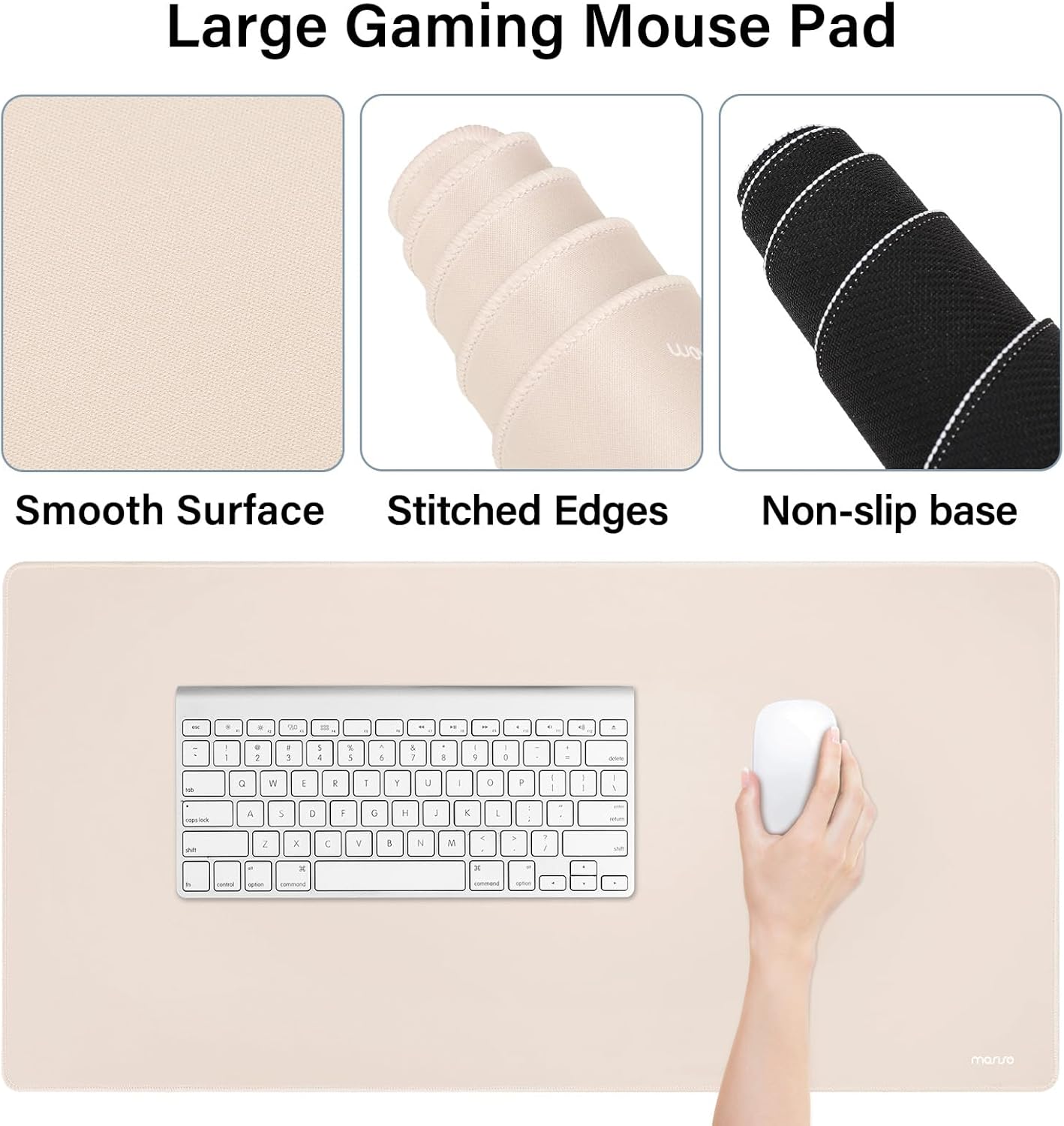 MOSISO Keyboard Mouse Pad Set,Large Gaming Mouse Pad&Keyboard Wrist Rest, Ergonomic Pain Relief Wrist Rest Support with Memory Foam Home Office Easy Typing Cushion Non-Slip Mousepad, Apricot 4 718Y9wl102L. AC SL1500 - northernschoolofshiatsu.co.uk