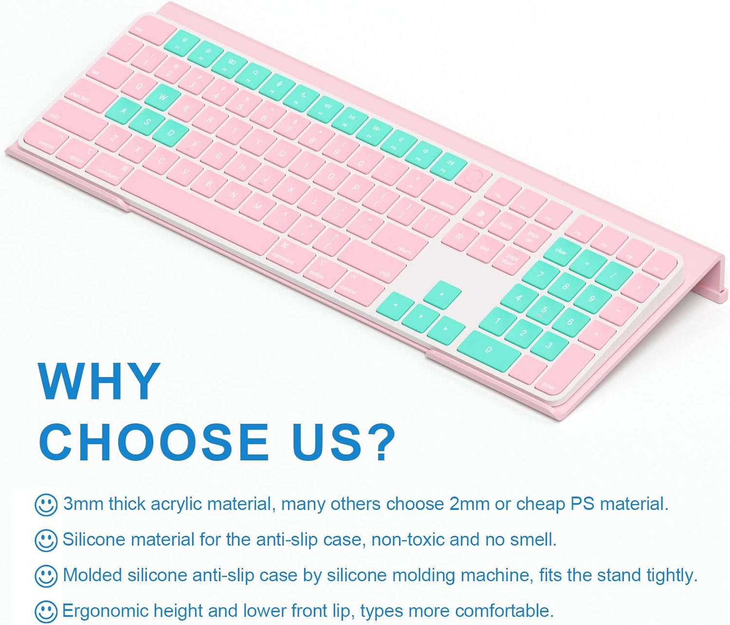 WINFFOR Comfortable Computer Keyboard Stand - Ergonomic Keyboard Riser Acrylic Tilted Keyboard Holder for Easy Typing&Working at Home Office - Fits All Keyboard Sizes - 17'' Wide (Lightpink) 47 718h5vioVZL. AC SL1500 - northernschoolofshiatsu.co.uk