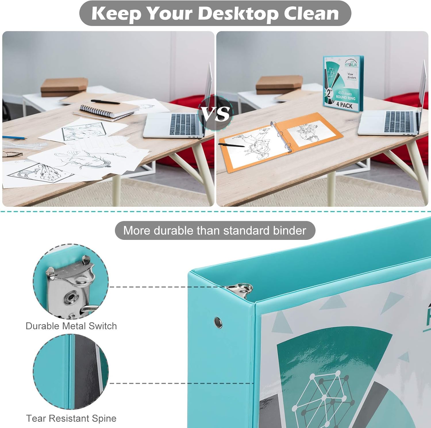 2 Inch 3 Ring Binder, HYUNLAI 2'' Round-Ring View Presentation View Binders, Holds Up to 8.5"11" Paper,Customizable Clear Cover,for Home,Office,and School Supply,4 Pack 3 718k+yAfAOL. AC SL1500 - northernschoolofshiatsu.co.uk
