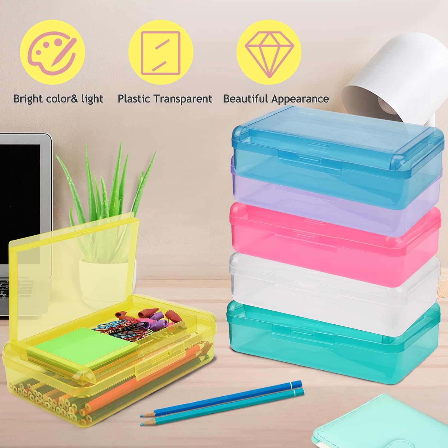 1 PCS Pencil Box,Double Layer Large Capacity Pencil Box,Hard Pen Case with Snap-tight Lid, Plastic Pencils Case for Office School Supplies Pen Boxes,Storage Organizer for Gel Pens Erasers-Purple 47 719BVcIEzUL. AC SL1500 - northernschoolofshiatsu.co.uk