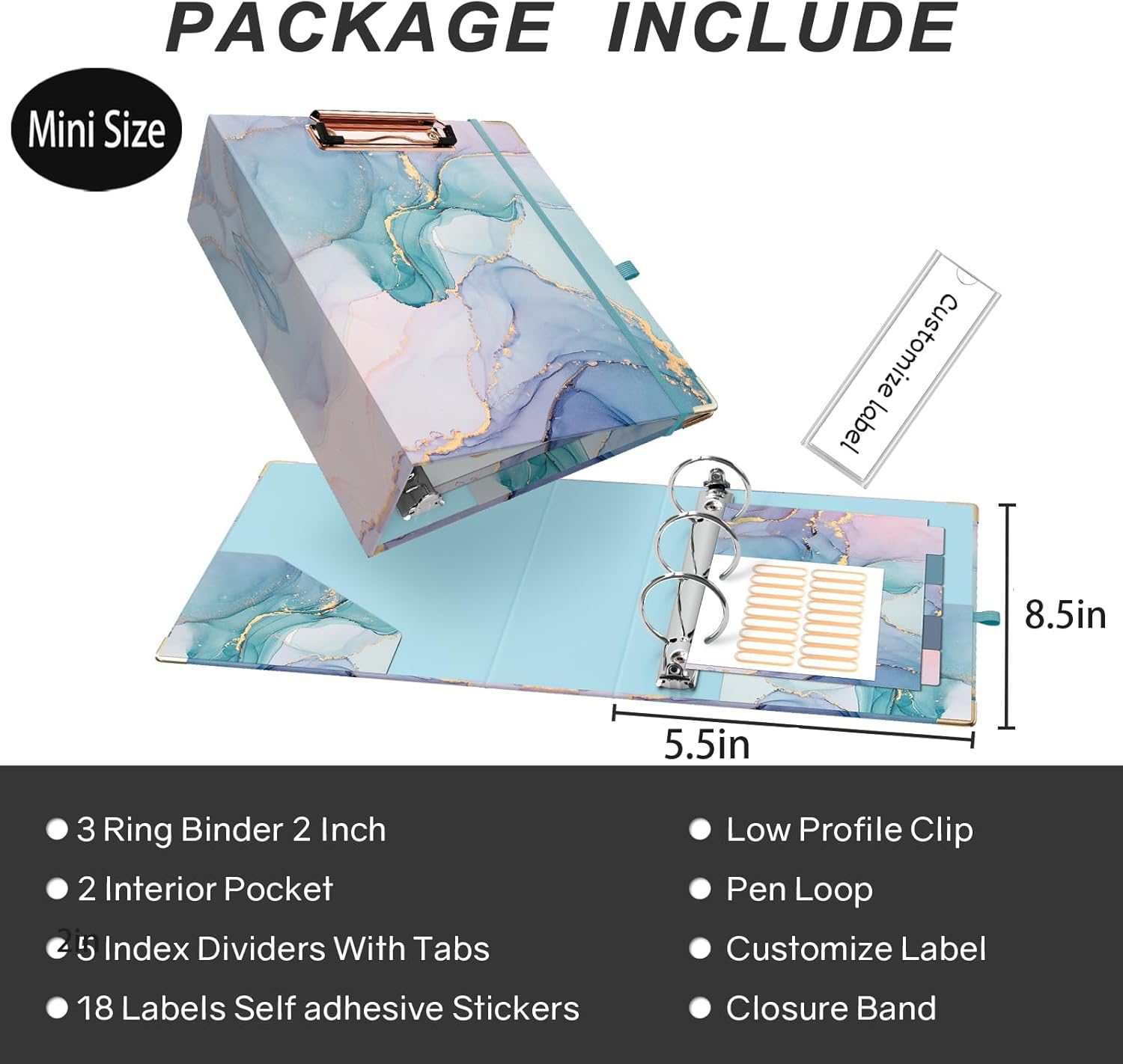 2 Inch 3 Ring Binders for Letter-Size 11" x 8.5" with 5-Tab Dividers and Low Profile Clipboards Three Ring Binder for School Class Office Supplies, Rose Floar 152 719Nr3COy0L. AC SL1500 - northernschoolofshiatsu.co.uk