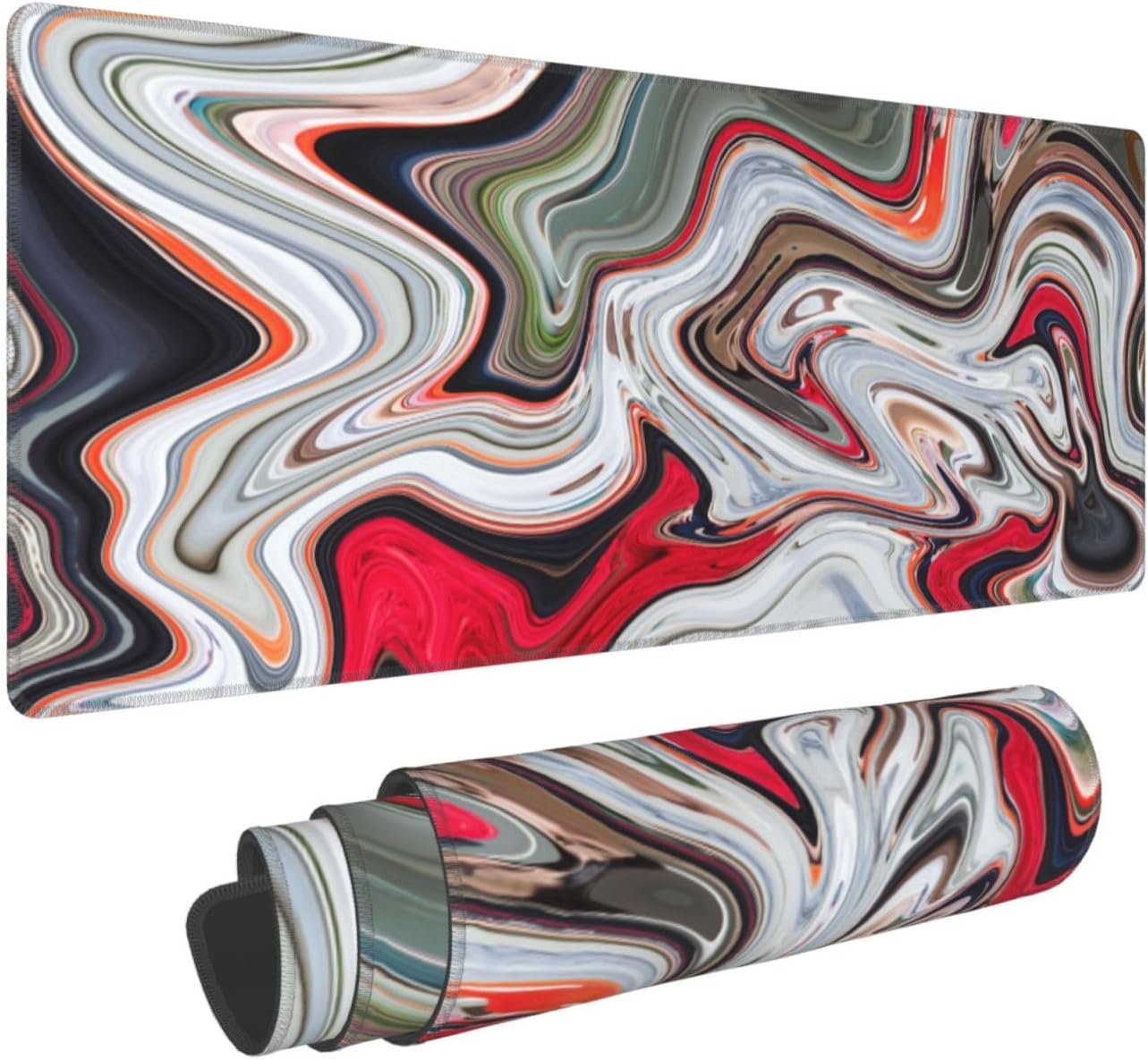 Red Topographic Contour Map Liquid Wave Topography Geography Gaming Mouse Pad 31.5 X 11.8 Inch XL Extended Large Keyboard Non-Slip Rubber Base with Stitched Edges for Home Office 15 719qY72qHbL. AC SL1500 - northernschoolofshiatsu.co.uk