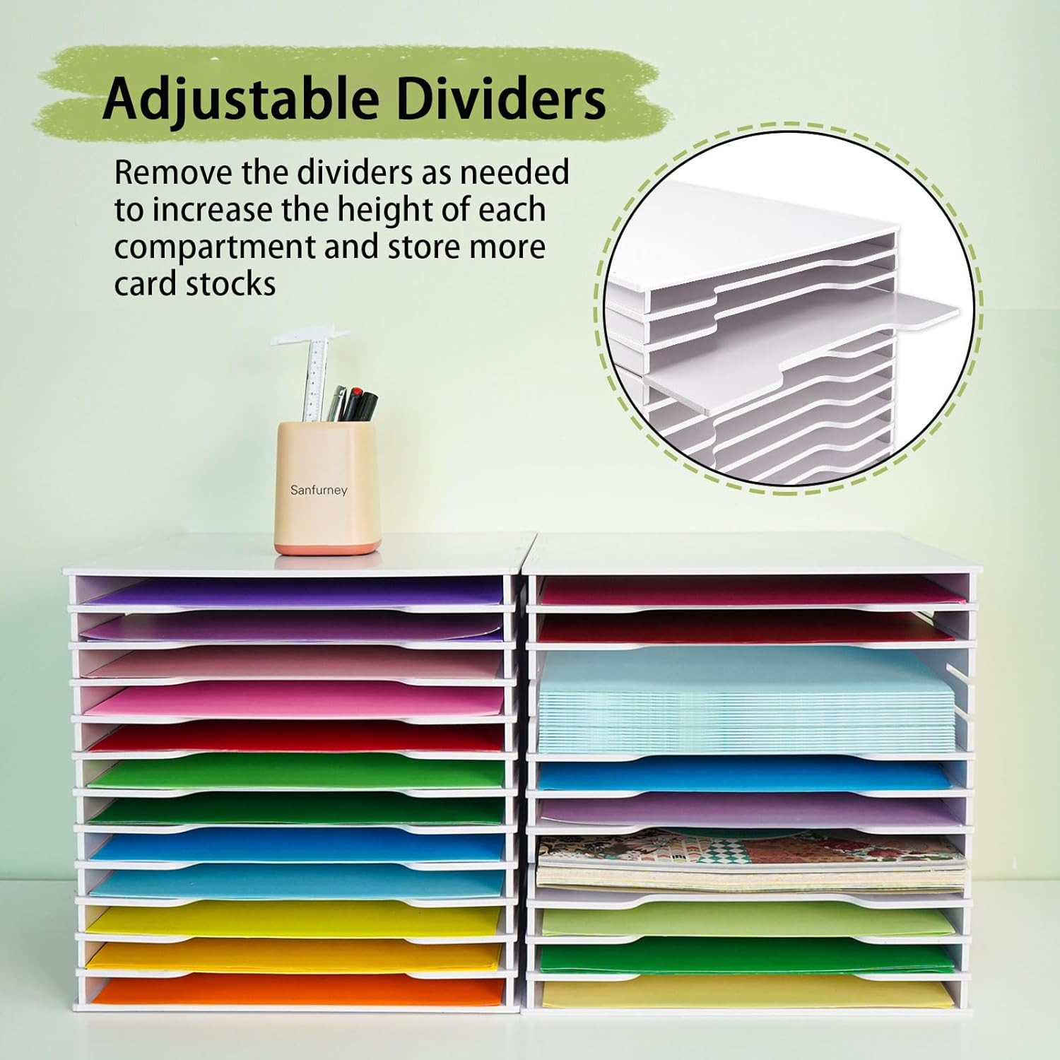 SANFURNEY Scrapbook Paper Organizer for Sizes 12" x 12", 15 Slots File Sorter Storage, Document Holder, Desktop Scrapbook Paper Organizer Rack for Home Office School (White, 15 Slots - Large Size) 36 71A8680XysL. AC SL1500 - northernschoolofshiatsu.co.uk