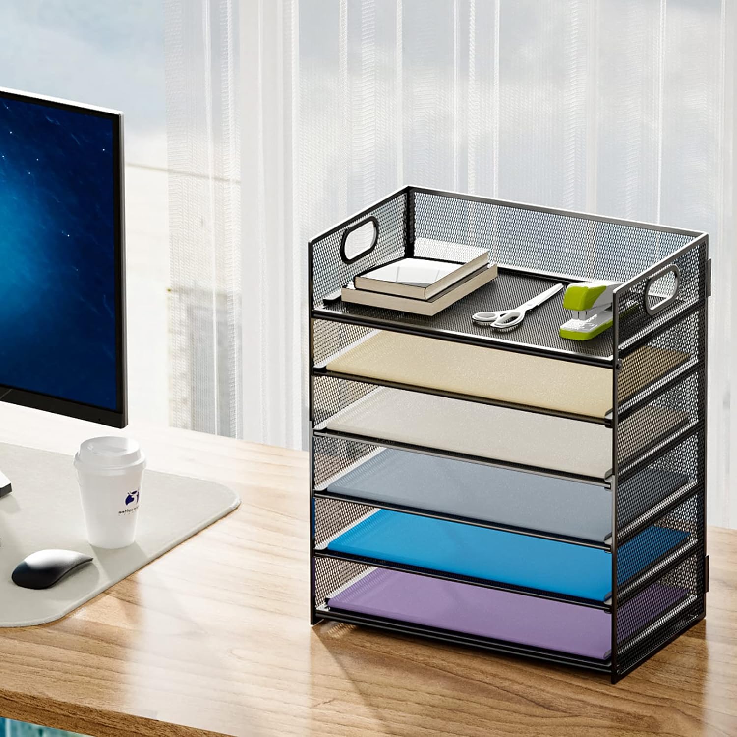 Marbrasse 6 Tier Paper Organizer Letter Tray+Wooden Desk Organizer 4 71AGZfSdK5L. AC SL1500 - northernschoolofshiatsu.co.uk