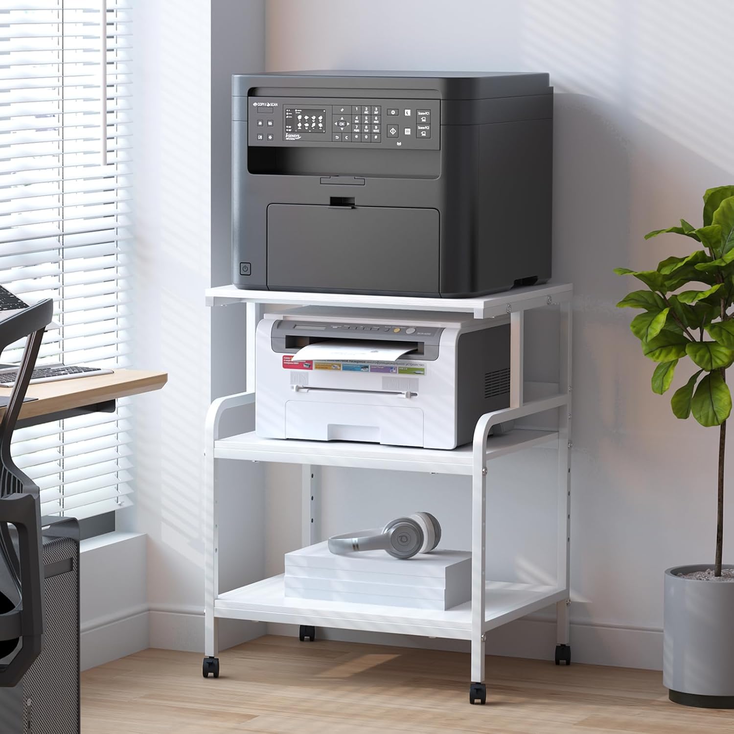 4 Tier Printer Stand with Storage Shelf, Large Tall Printer Cart with Wheels, Mobile Printer Table for Home Office, Adjustable Stands for Printer Heat Press Scanner Fax (Black), High 53 71APjBNvS8L. AC SL1500 - northernschoolofshiatsu.co.uk