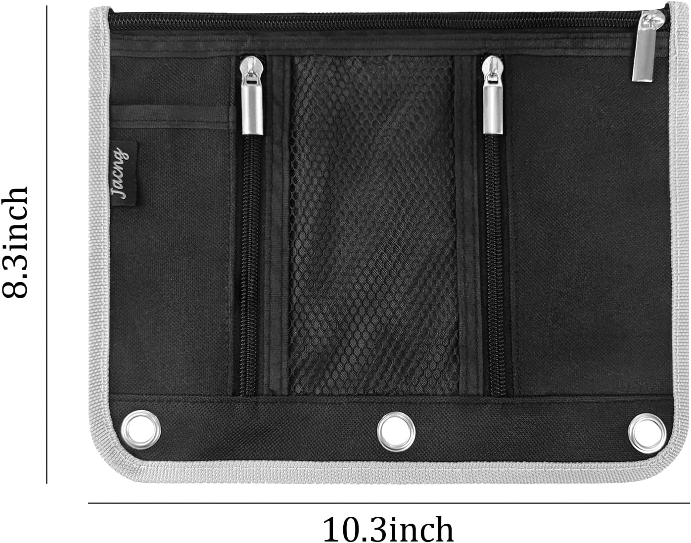 Binder Pouch for 3 Ring Binder Large Capacity Binder Pocket Black Zipper Bag Fits 3- Ring Binder Clear Window Pencil Pouch with Zipper for Office Supplies 2 71AV6WpQ29L. AC SL1500 - northernschoolofshiatsu.co.uk