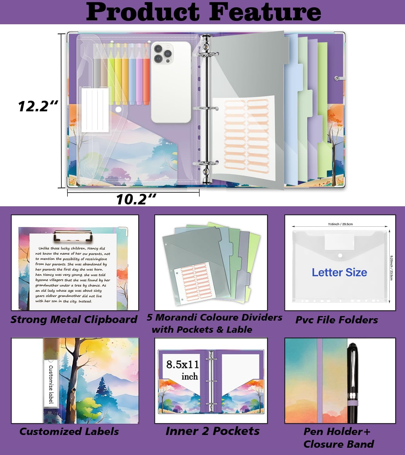 3 Ring Binder 1 Inch, Three Ring Binders Organizer with Clipboard, 5-Tabs Pockets Dividers, Plastic Folder, 18 Divider Stikers, KLLVE Cute Binder with Pen Loop (Garden Party, Letter Size) 69 71BRBhP7edL. AC SL1500 - northernschoolofshiatsu.co.uk