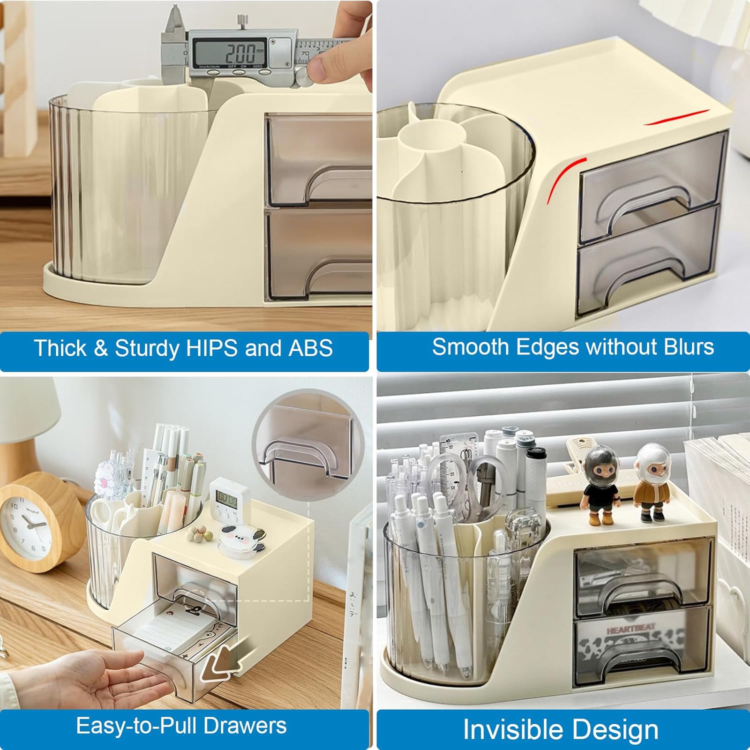 Marte Vanci 360° Rotating Desk Organizer with 2 Drawer, Desktop Rotating Pen Holder with 6 Slots, Small Makeup Organizer, Multifunctional Desk Accessories for Office, Home(Beige) 3 71BVIqU7p2L. AC SL1500 - northernschoolofshiatsu.co.uk