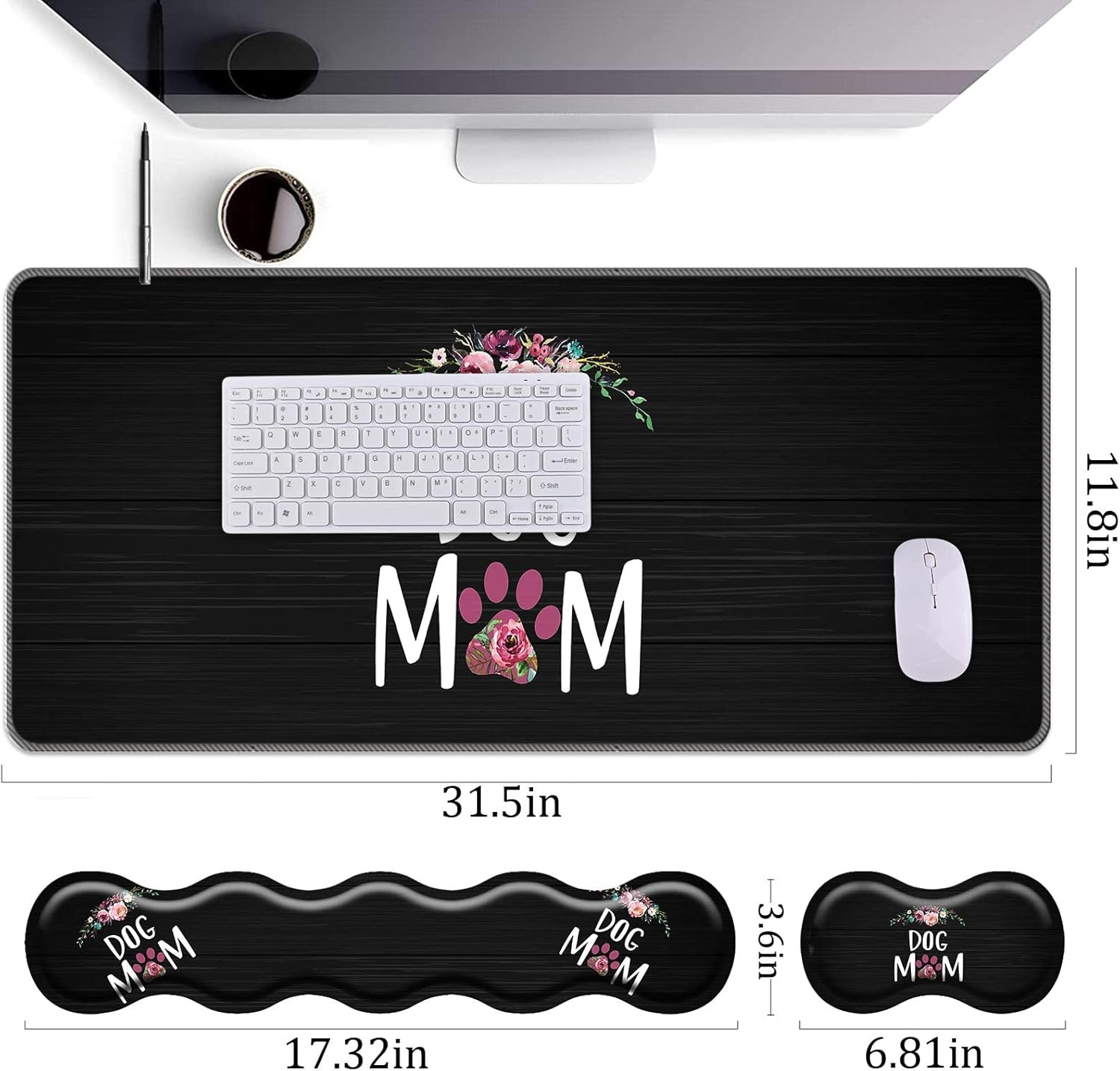 Keyboard Wrist Rest+Mouse Wrist Pad+Desk Pad Set,Memory Foam Ergonomic Easy Typing Pain Relief for Computer Laptop Office Home - Stay Positive Work Hard and Make It Happen 72 71Bl455D+BL. AC SL1500 - northernschoolofshiatsu.co.uk