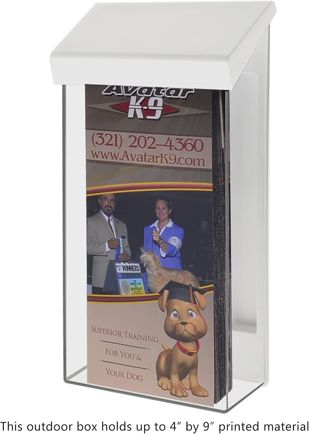 Marketing Holders Outdoor Brochure Holder Holds 4" x 9" Trifolds Wall Mount Clear with White Lid Acrylic Rack Cards Box with Lid Includes Take One Sticker Adhesive Strips Advertising Display 39 - northernschoolofshiatsu.co.uk