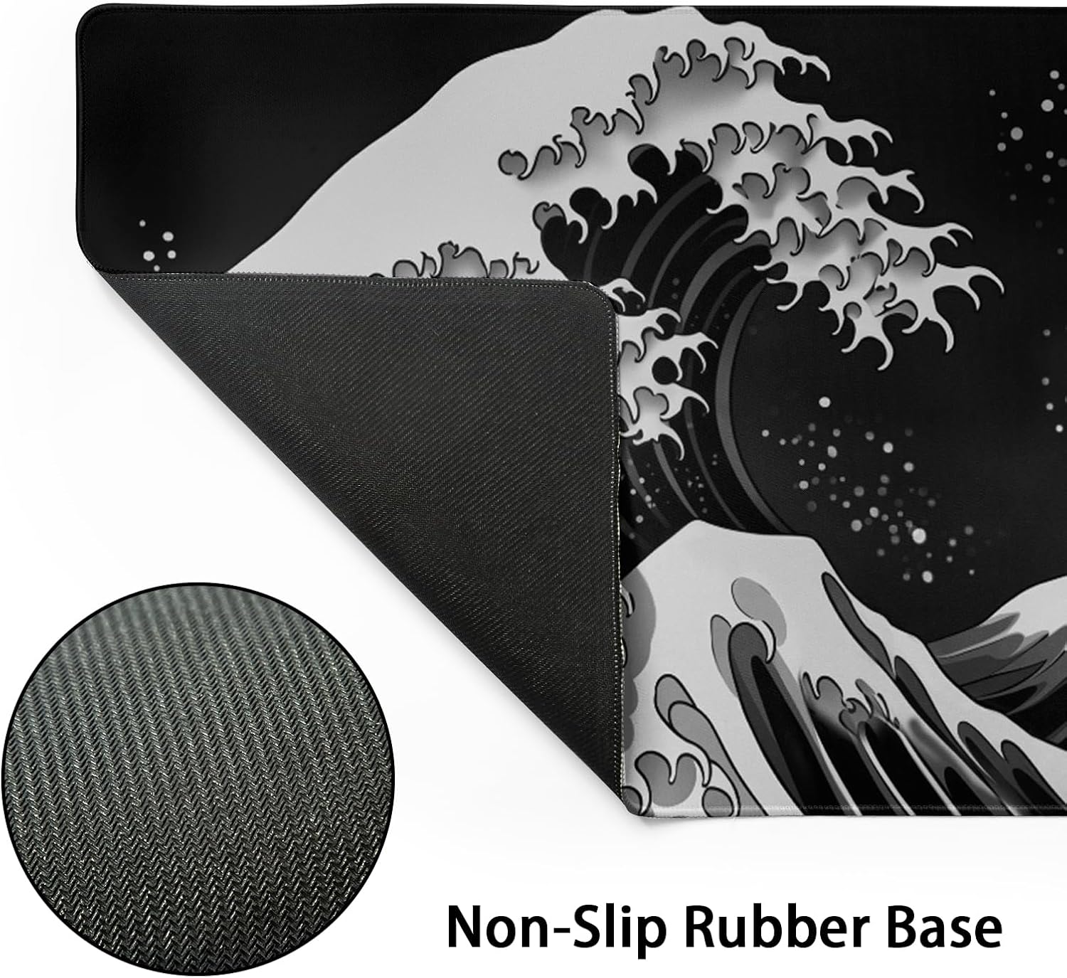 Black and White Mouse Pad 31.5”x11.8” Geometric Design Extended Large Mousepad Keyboard Mouse Mat Desk Pad Non-Slip Rubber Base Stitched Edge Large XXL Mousepad for Gaming Laptop Computer Desktop 187 - northernschoolofshiatsu.co.uk
