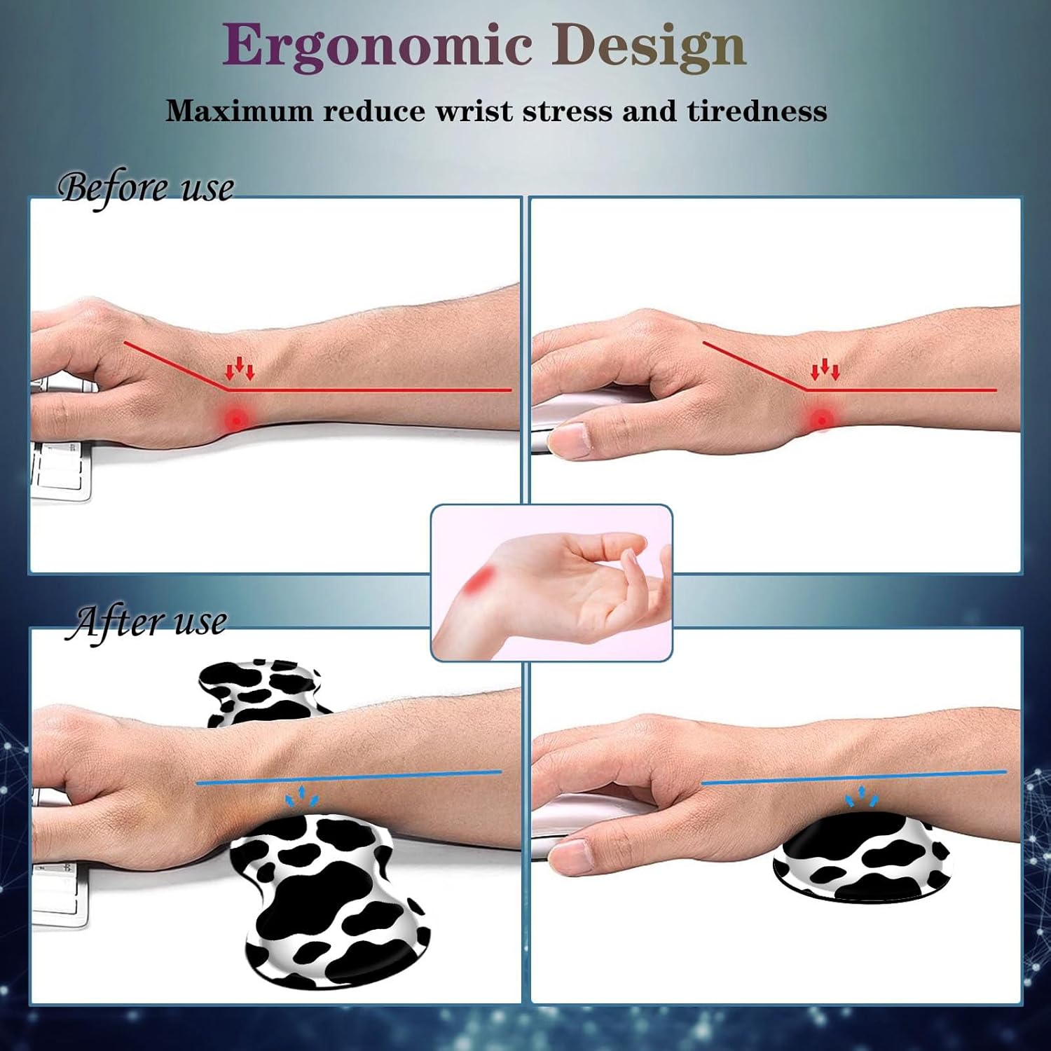 4 in 1 Desk Mat Set,Mouse Pad with Keyboard Wrist Rest,Wave-Shaped Design,Non-Slip Rubber Base,Waterproof,for Home,Office,Gaming,Starry Night 30 71CWCg ZB1L. AC SL1500 - northernschoolofshiatsu.co.uk