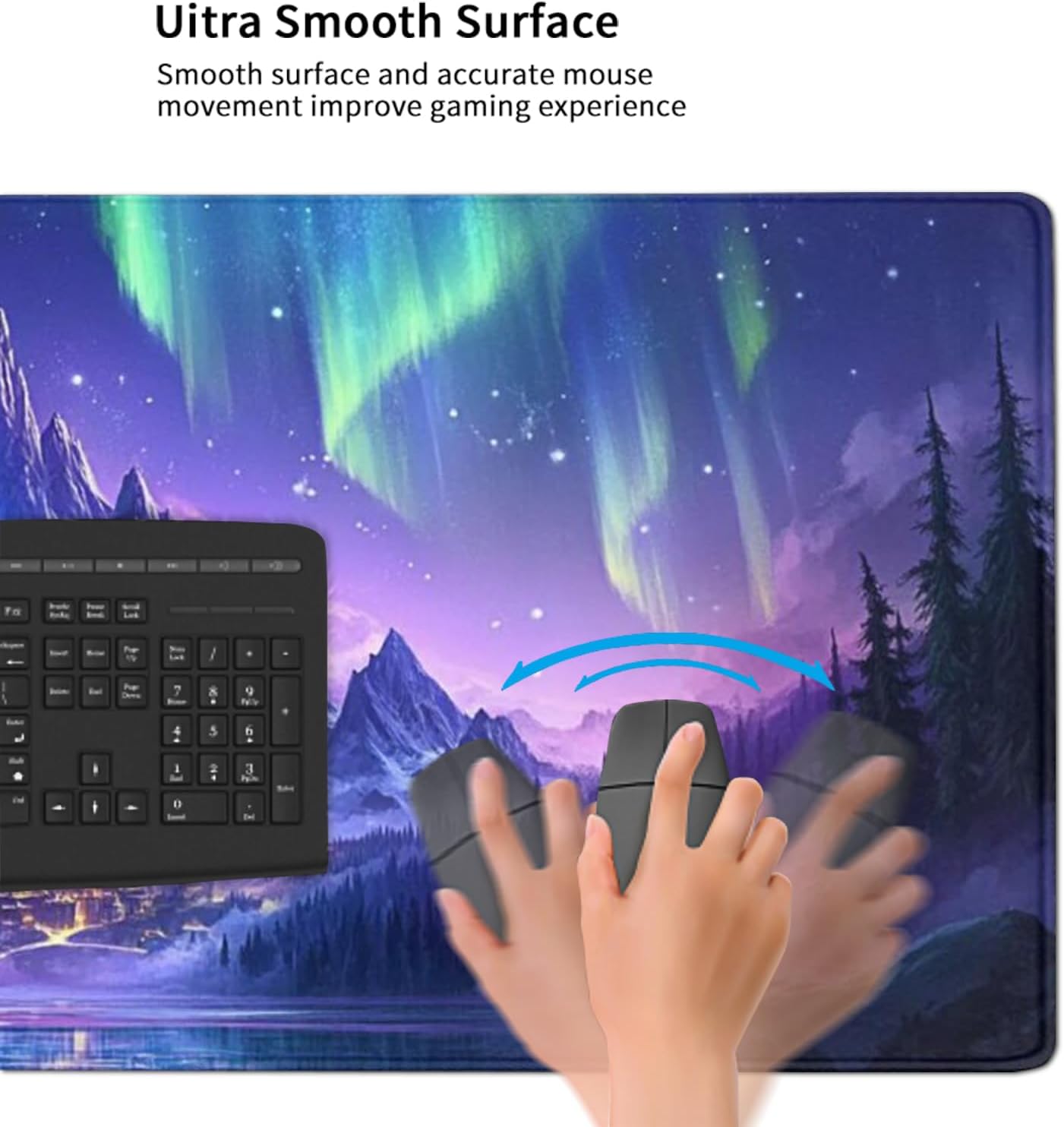 Extended Mouse Pad Large Gaming Mouse Pads - Aurora Painting Northern Lights Mountains Stars Desk Pad Computer Desk Mat Non-Slip Mousepad for Game Players, Office, Study (48" x 24") 36 71CaTEzr9aL. AC SL1500 - northernschoolofshiatsu.co.uk