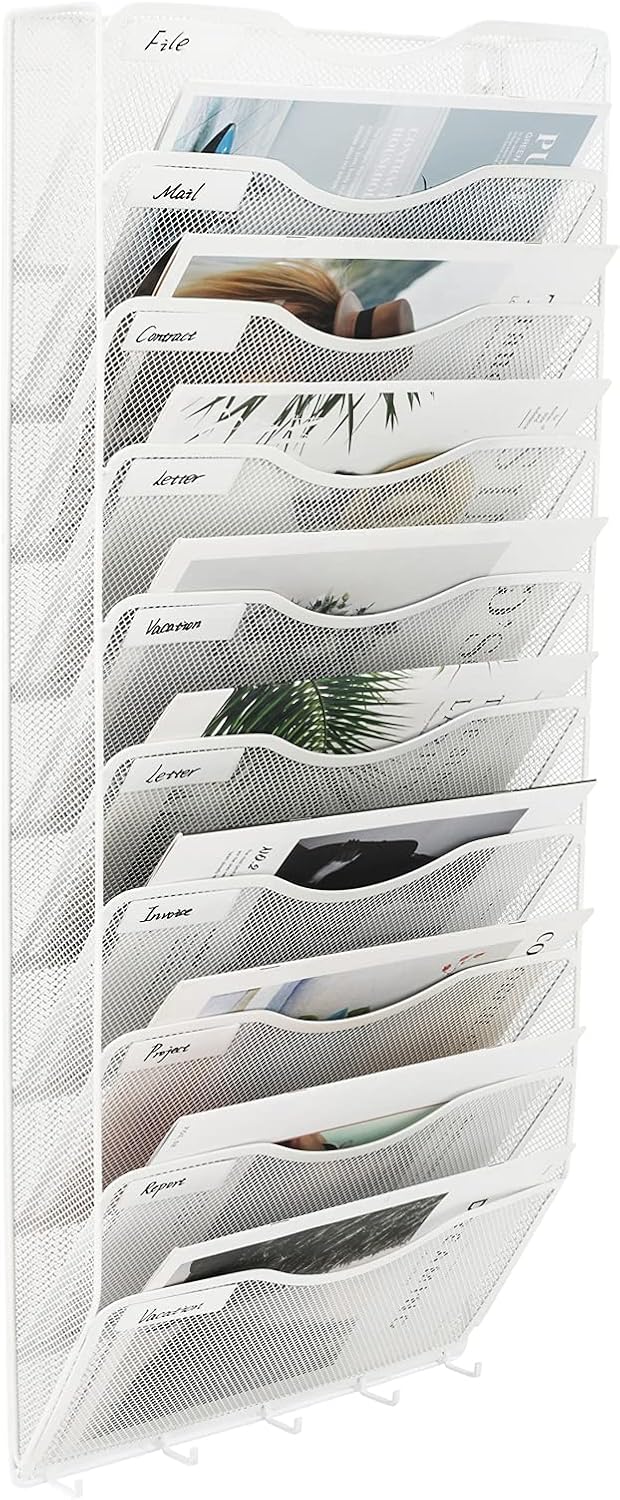 EasyPAG Wall File Holder 5 Pocket Mesh Hanging Wall Organizer Vertical Hanging File Folder Holder Magazine Rack with Nametag Label for Mail Paper Organization,Black 119 71CjujluKKS. AC SL1500 - northernschoolofshiatsu.co.uk