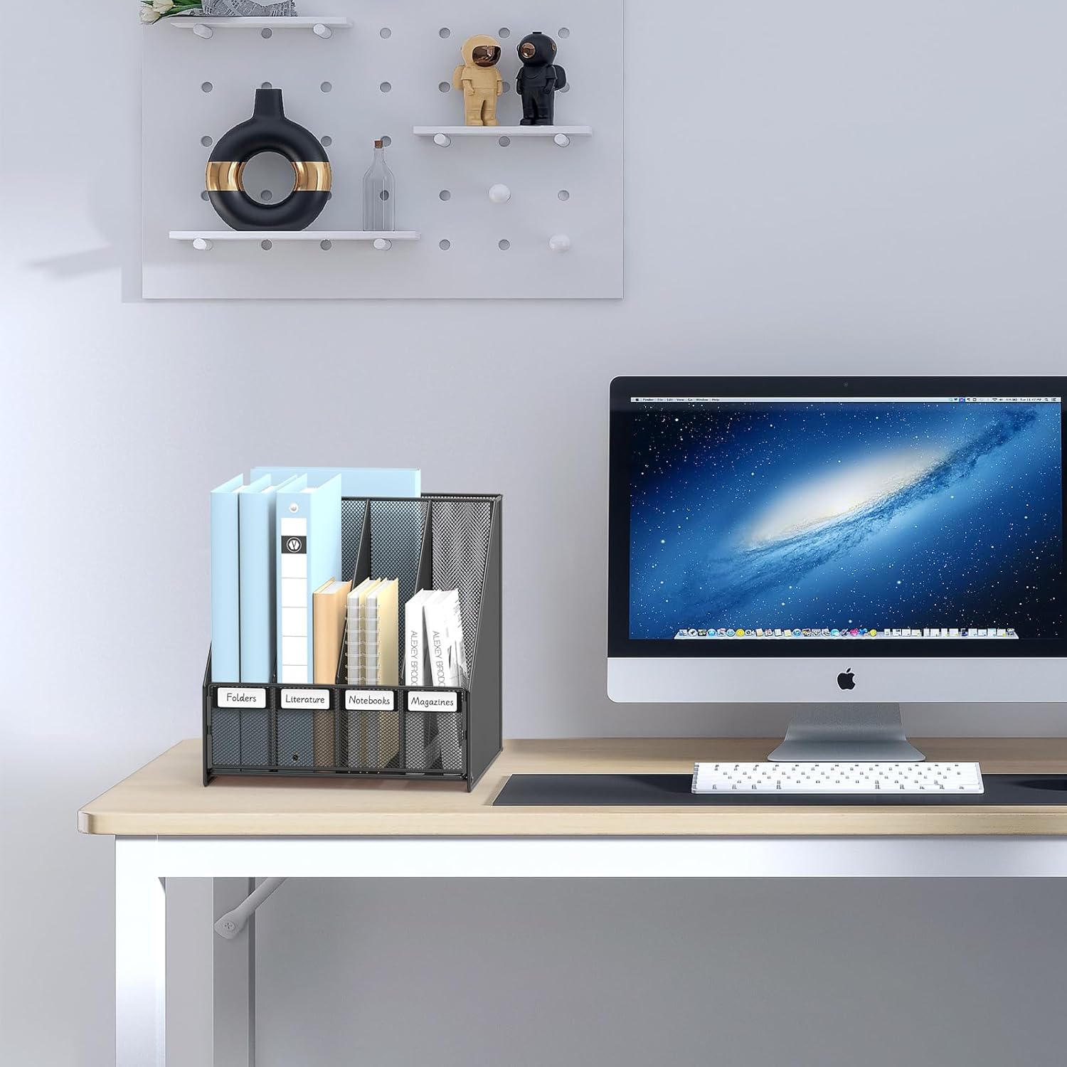 OUTWOLF Magazine File Holder with 4 Vertical File Sorters, Desk File Organizer Book Binder Holder Rack, Black 6 71Cupv wASL. AC SL1500 - northernschoolofshiatsu.co.uk