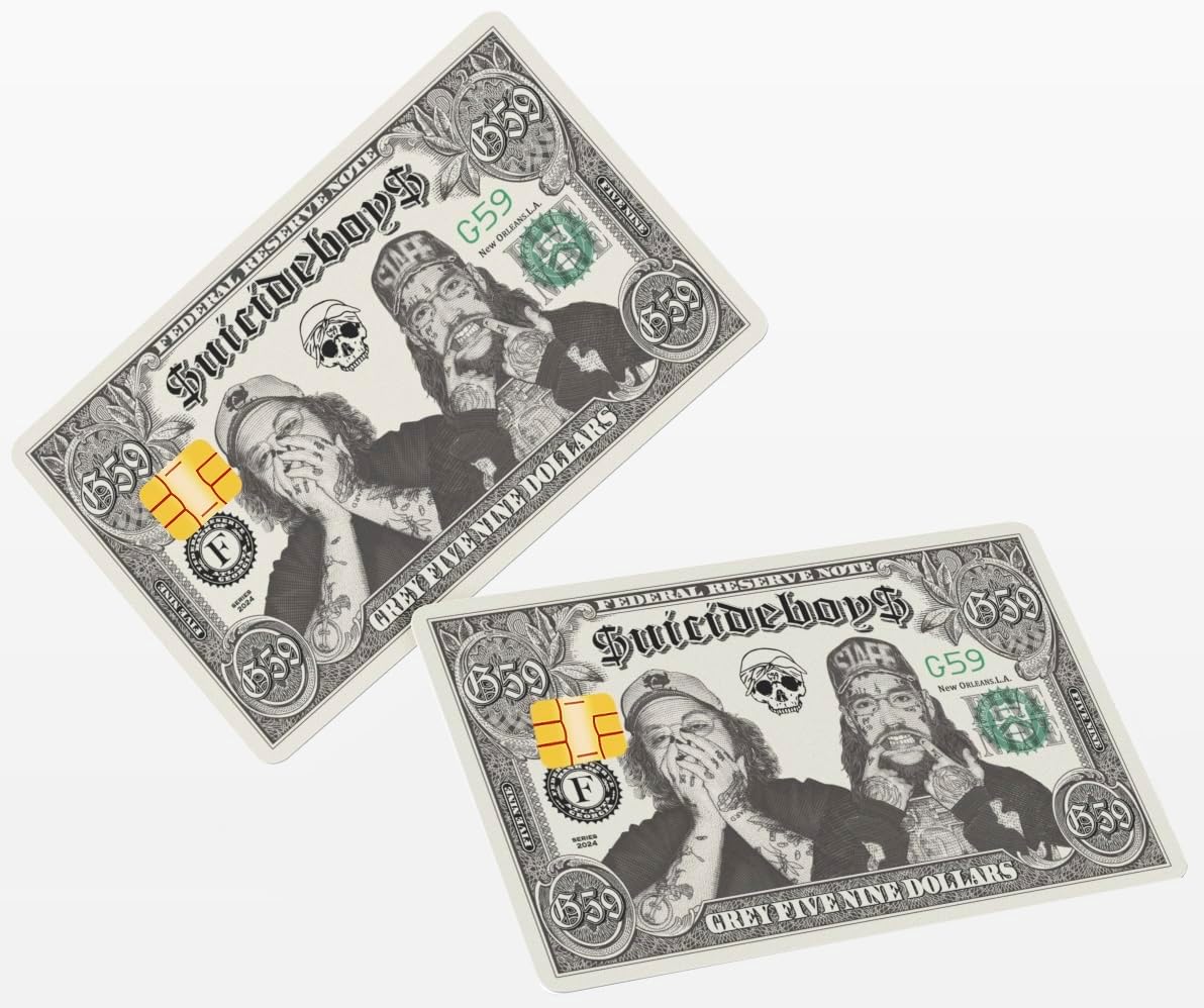 2 Pack Suicideboys Credit Card Skin Decal – Durable Debit Card Sticker Cover – Waterproof Card Covers for Debit Cards – Credit Card Cover with Chip Cutout – Card Sticker Cover (Suicideboys-1) 1 - northernschoolofshiatsu.co.uk