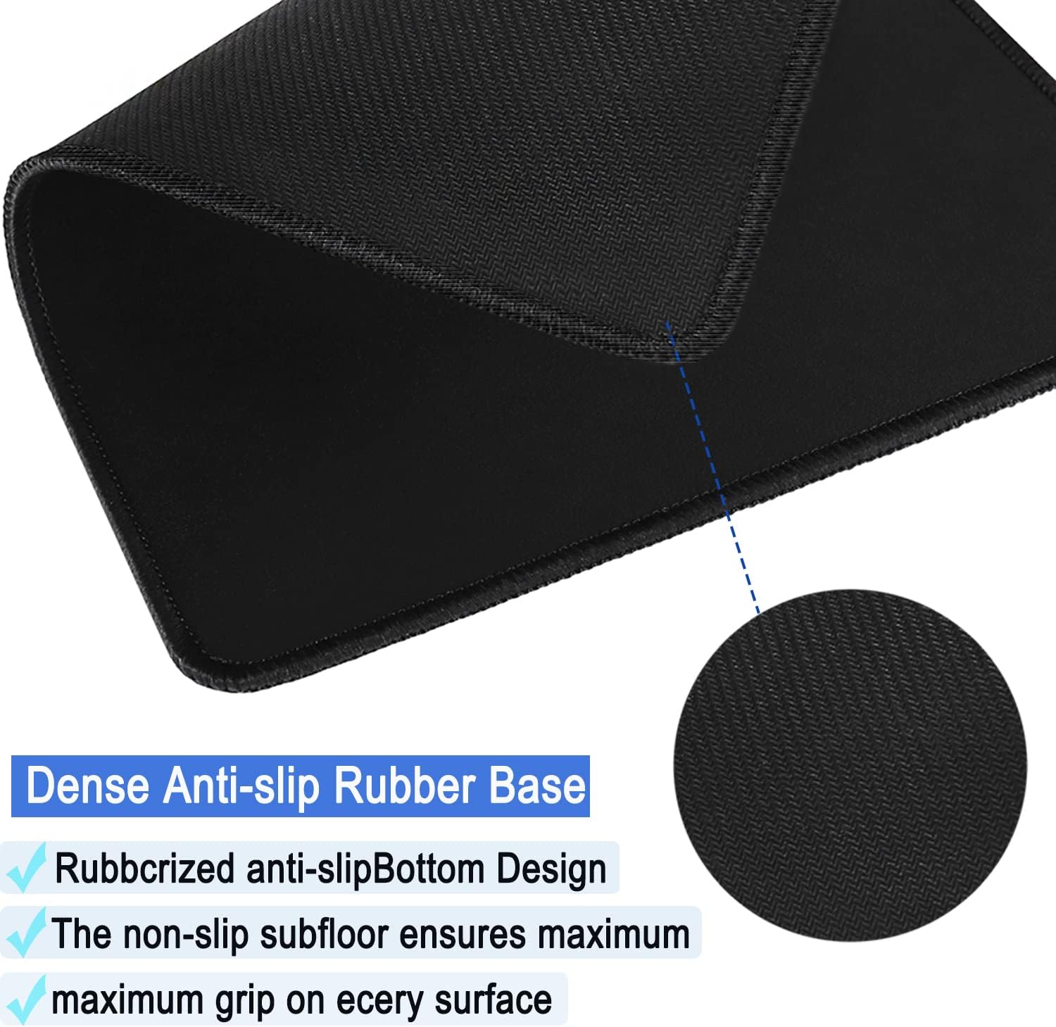 Mouse Pad, Large Gaming Mouse Pad with Double Stitched Edges, 14.9 x 11.7 inches Premium-Textured & Waterproof Mousepad, Nonslip Natural Rubber Base Mouse pad for Laptop,Computer, Office, Black 11 - northernschoolofshiatsu.co.uk