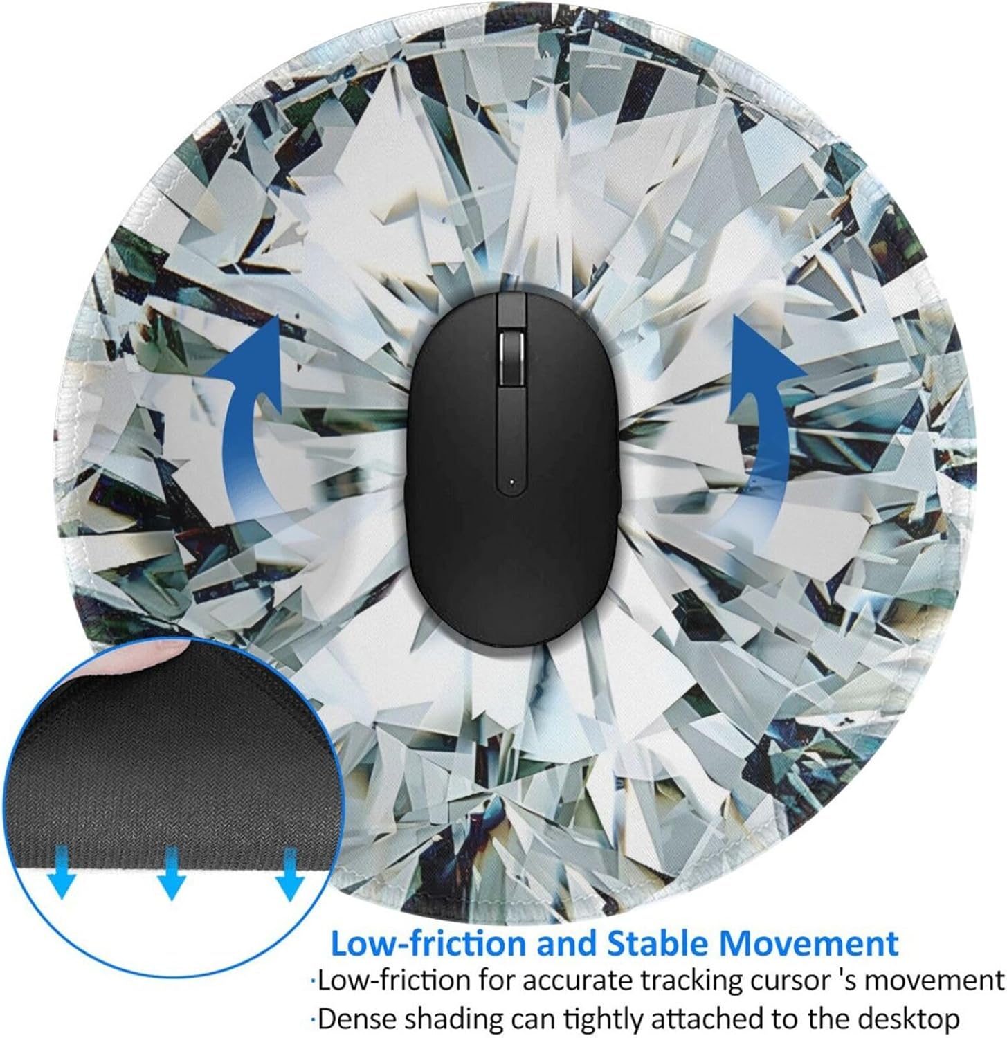 Diamonds Mouse Pad, Mouse Pads for Desk, Stitched Edge Mousepad with Non-Slip Rubber Base, Gaming Mouse Mat for Computer Laptop Home Office 2 - northernschoolofshiatsu.co.uk