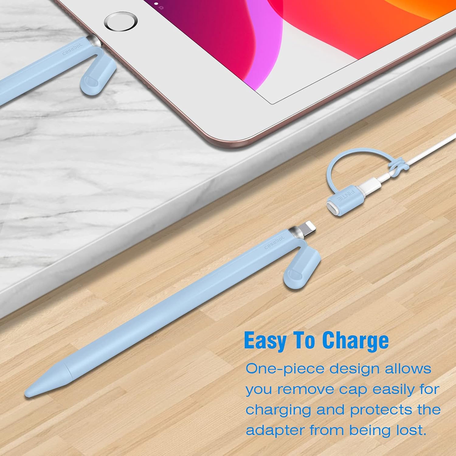 Fintie Silicone Sleeve Compatible with Apple Pencil 1st Generation, Ultra Light Pen Skin Case Cover Soft Protective Pencil Grip Holder with 2 Nib Covers & Cable Adapter Tether, Sky Blue 3 71D b3+6a3L. AC SL1500 - northernschoolofshiatsu.co.uk