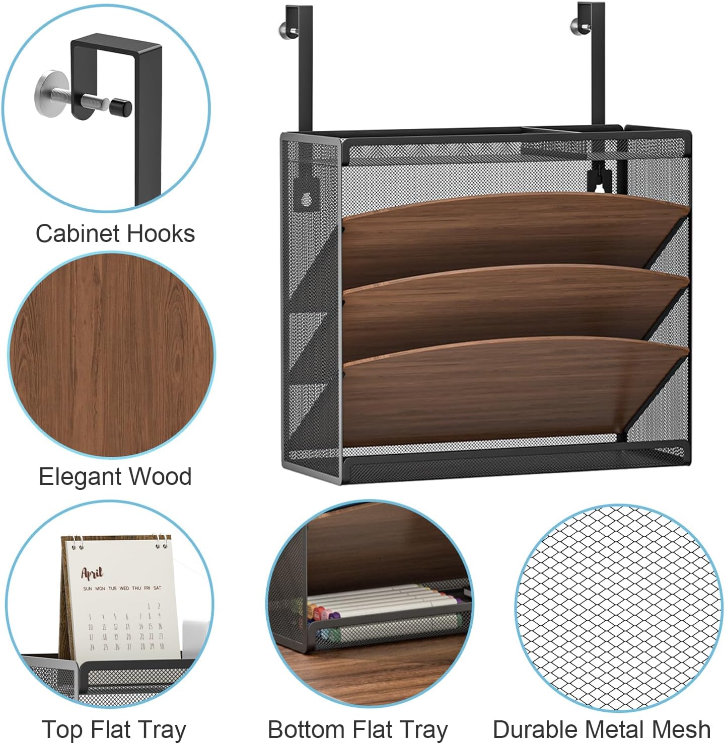 LUCYCAZ Wall File Organizer, 5 Tier Wood Hanging File Organizer, 3 Pockets File Holder with 2 flat Trays, Wall Organizer for Office Home, Black 2 71DMrtJq3PL. AC SL1500 - northernschoolofshiatsu.co.uk