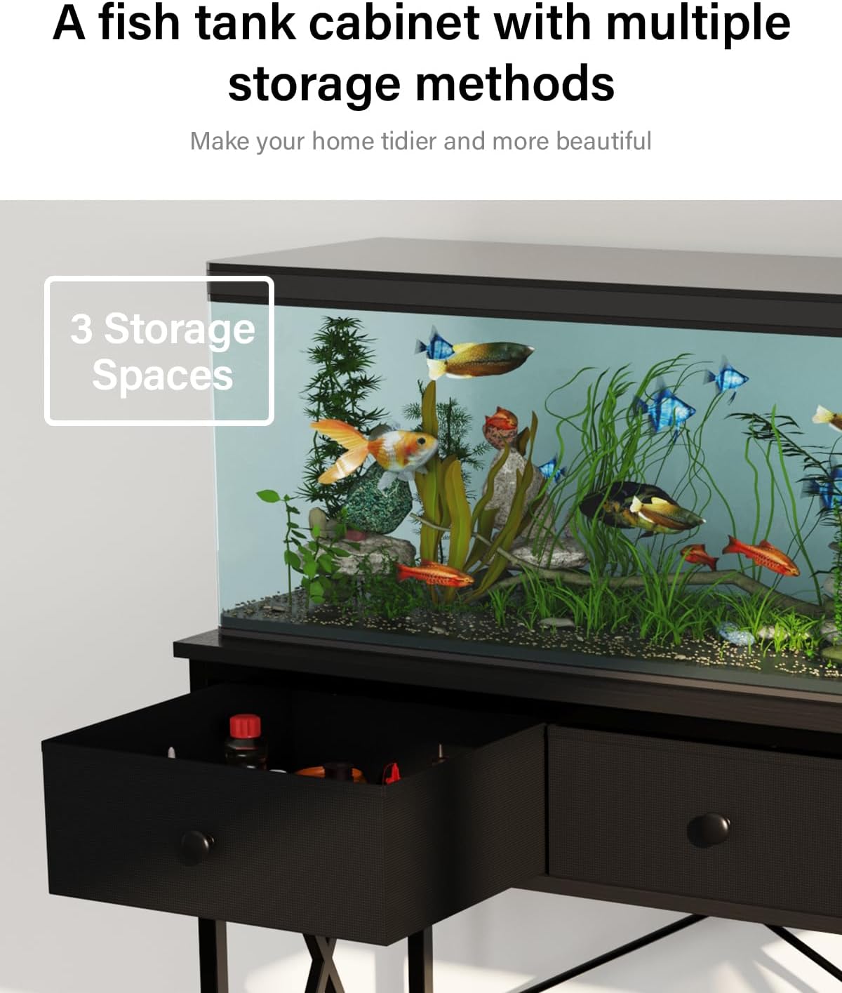 Fish Tank Stand 20-29 Gallon: Sturdy Aquarium Stand with Accessories Storage - Metal Fish Tank Table for 20-29 Gallon Reptile Breeder Turtle Terrarium - 30.7"x16.5" Weight Capacity 330 lbs 3 71DiW98AQ9L. AC SL1500 - northernschoolofshiatsu.co.uk