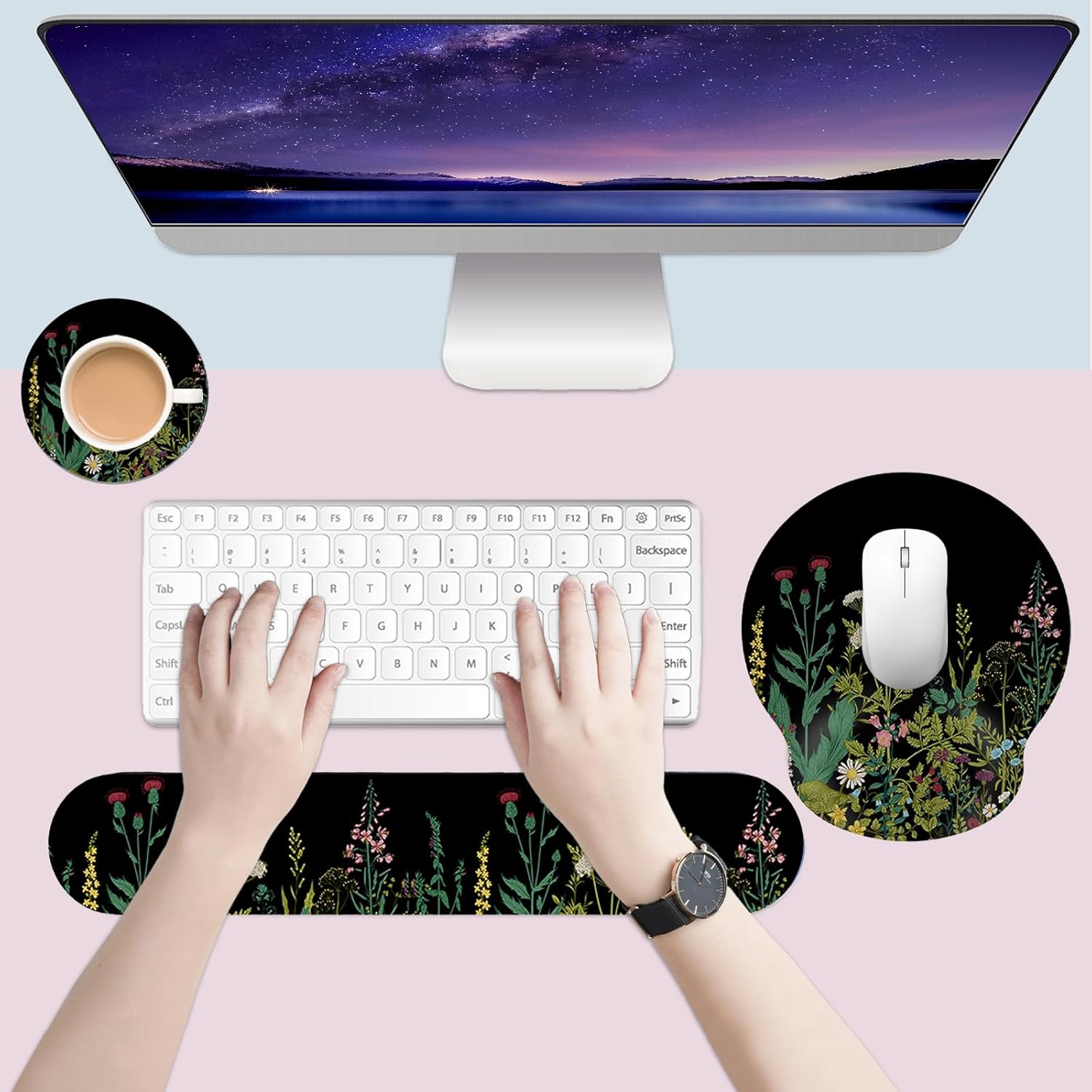 Ergonomic Mouse Pad with Wrist Rest and Keyboard Wrist Rest, Mousepad with Concave Memory Foam&Keyboard Pad for Computer Laptop, Easy Typing Office Wrist Support&Coaster, Weeds&Flowers 6 71Dm38pWatL. AC SL1500 - northernschoolofshiatsu.co.uk