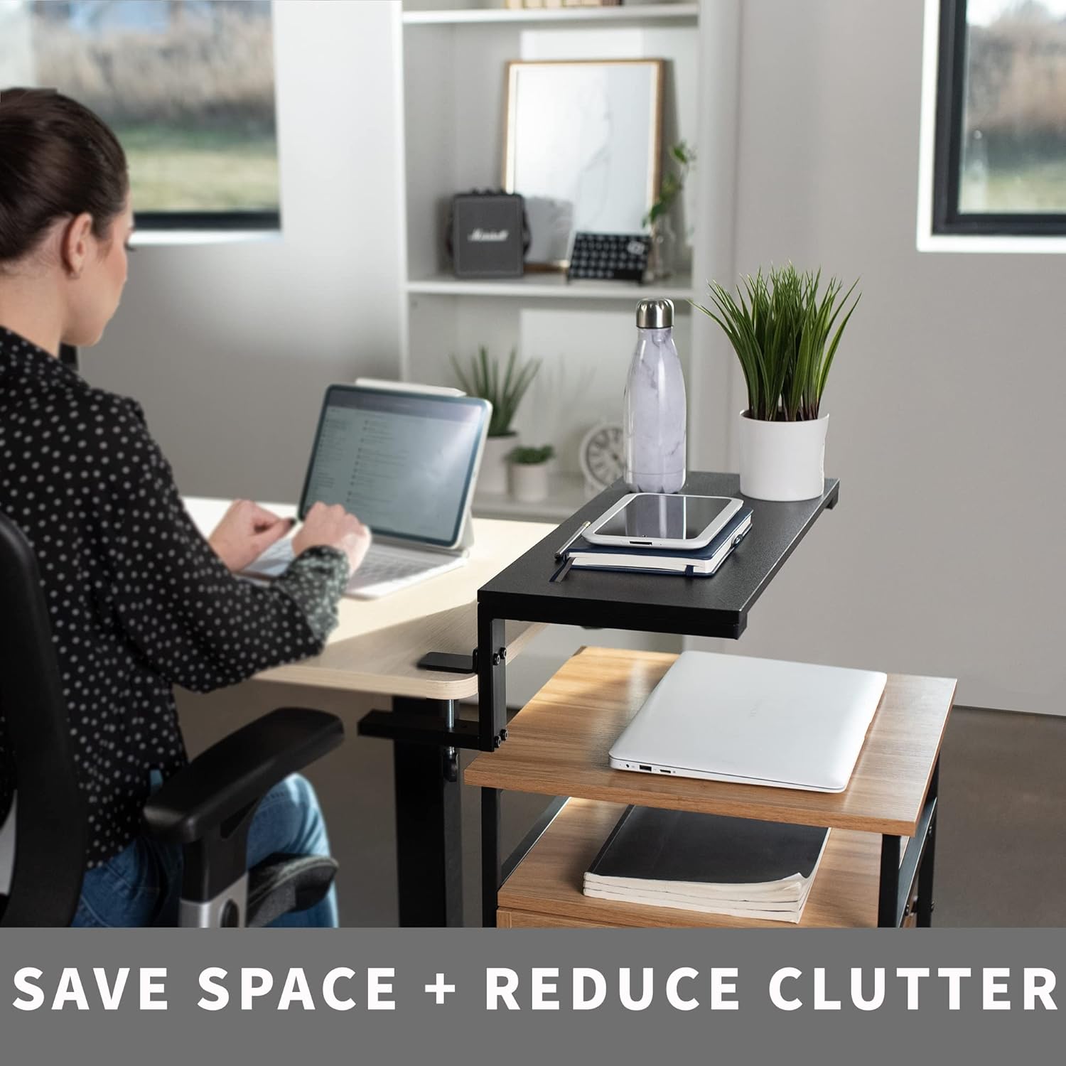 VIVO Clamp-on 15 inch Desk Extension Shelf for Gaming Devices, Ergonomic Computer Monitor and Laptop Riser, Printer Stand, Versatile with Freestanding Feet Included, Desktop Organizer, DESK-SHELF15B 6 71DuKWq6JNL. AC SL1500 - northernschoolofshiatsu.co.uk