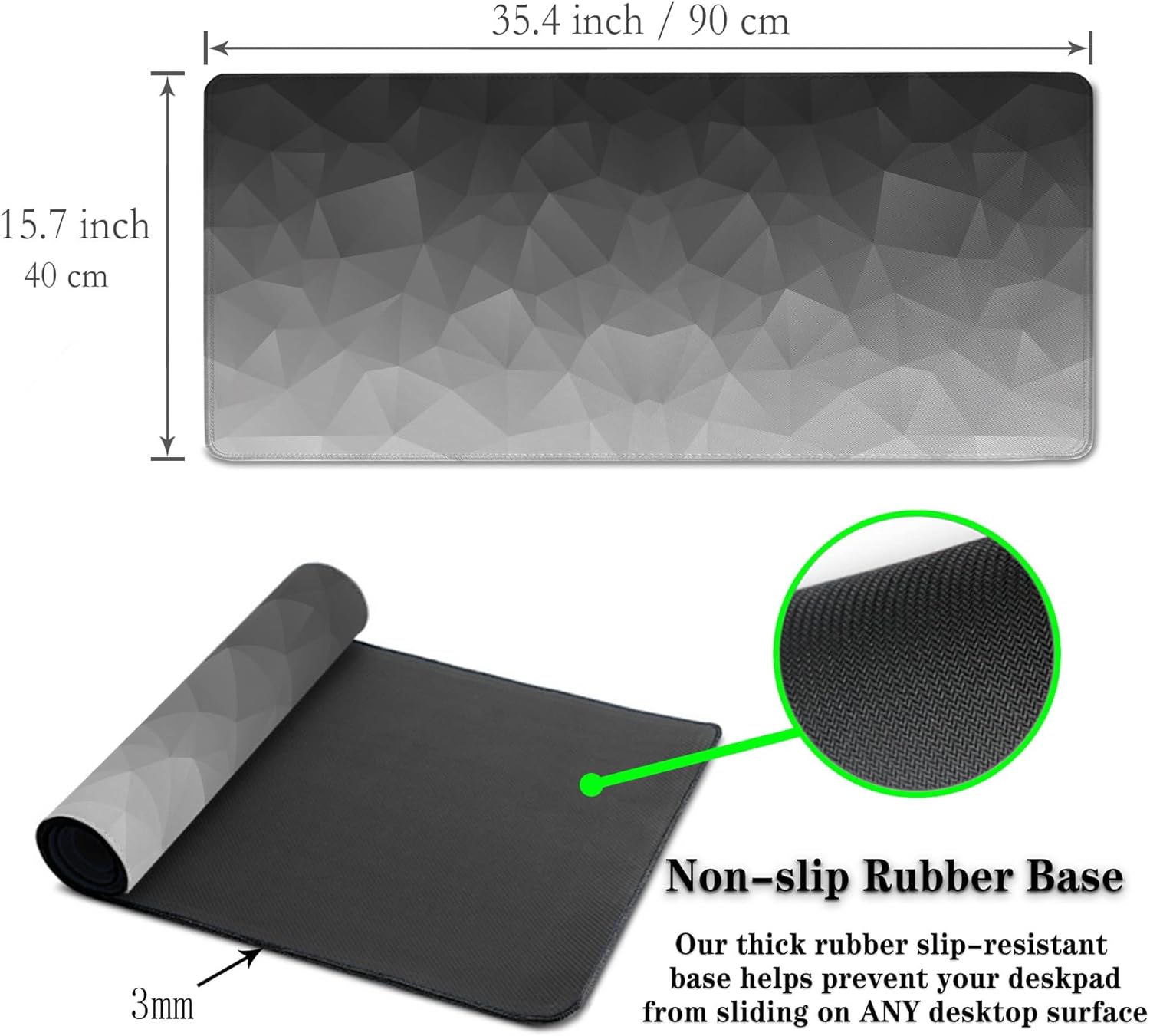 Computer Desk Mat XXL Mousepad Big Mouse Pad Gaming Desk Mats Office Pad Non-Slip Rubber Base Waterproof with Stitched Edges 35.4 X 15.7 for Game Office, White Grey Geometric 6 71E7FF5CRjL. AC SL1500 - northernschoolofshiatsu.co.uk