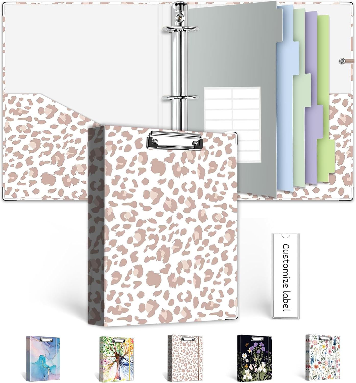 3 Ring Binder 1 Inch, Three Ring Binders Organizer with Clipboard, 5-Tabs Pockets Dividers, Plastic Folder, 18 Divider Stikers, BVSSX Pretty Binder with Pen Loop (Black Weeds, Letter Size) 1 71ECvEhkF1L. AC SL1500 - northernschoolofshiatsu.co.uk