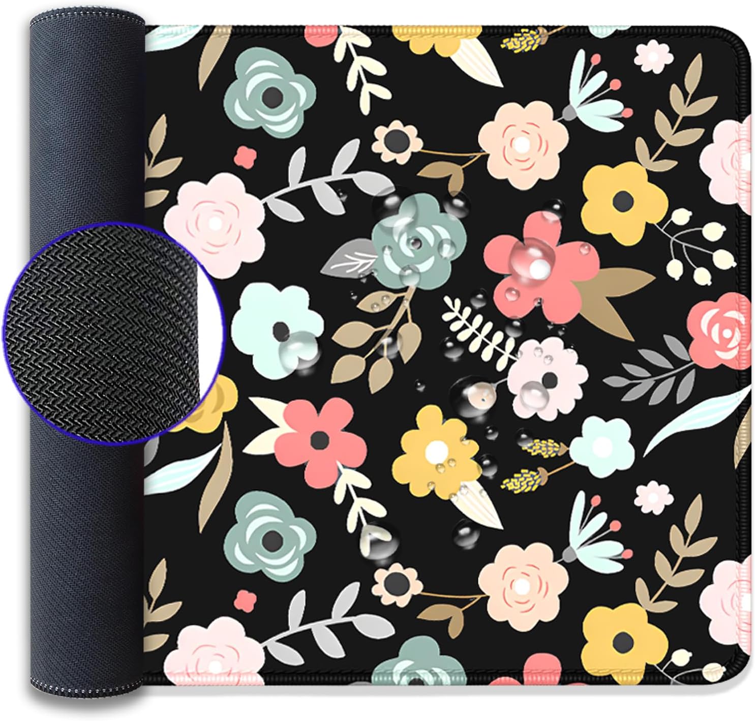 Black Cartoon Flowers Desk Pad Mouse Pad,Floral Prints Extended Large Gaming Mouse Mat with Stitched Edges,Non-Slip Waterproof Rubber Base Mousepad for Office Work Home Desk Mat(27.5X11.8 in) 7 71EGBvIZf7L. AC SL1500 - northernschoolofshiatsu.co.uk